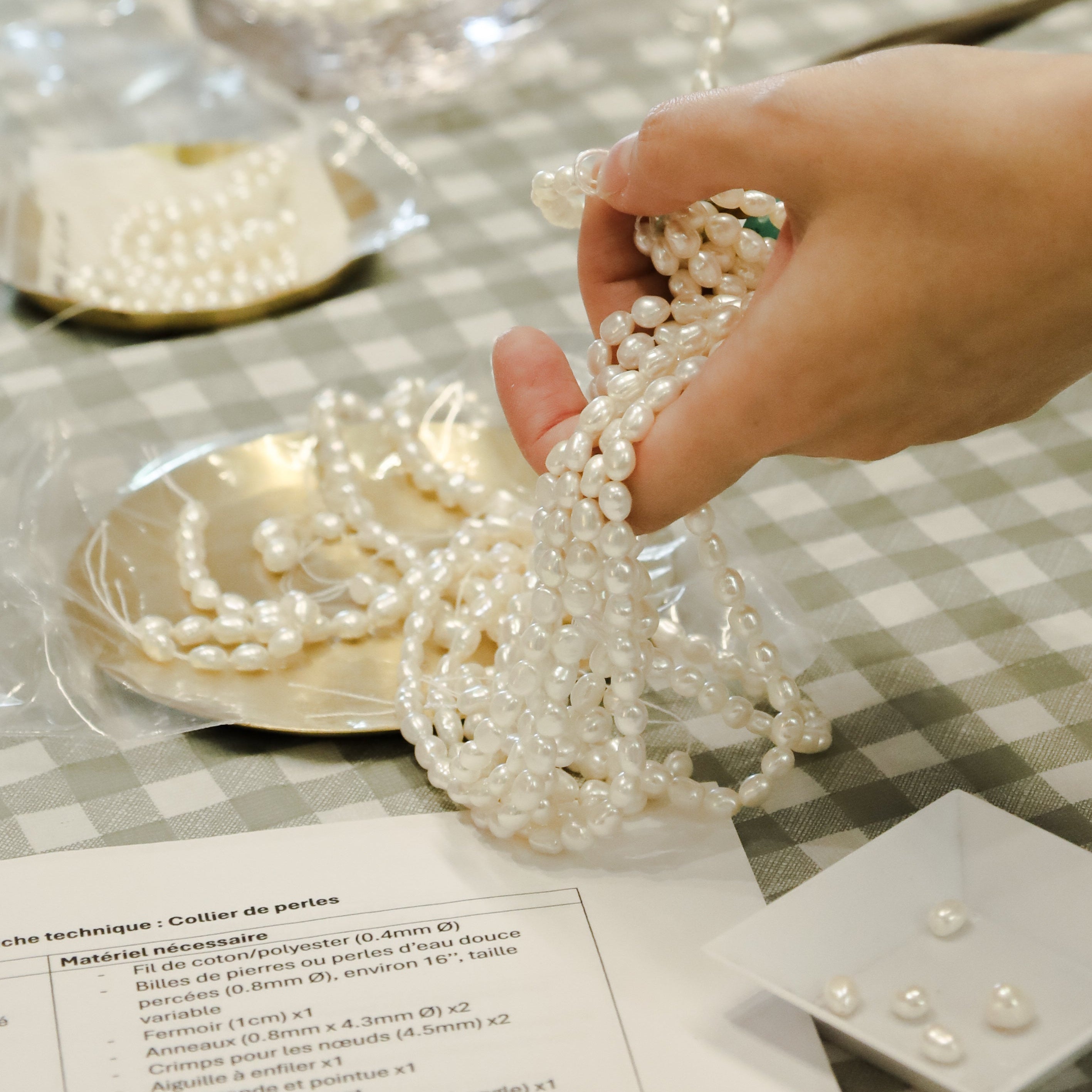 Pearl stringing workshop