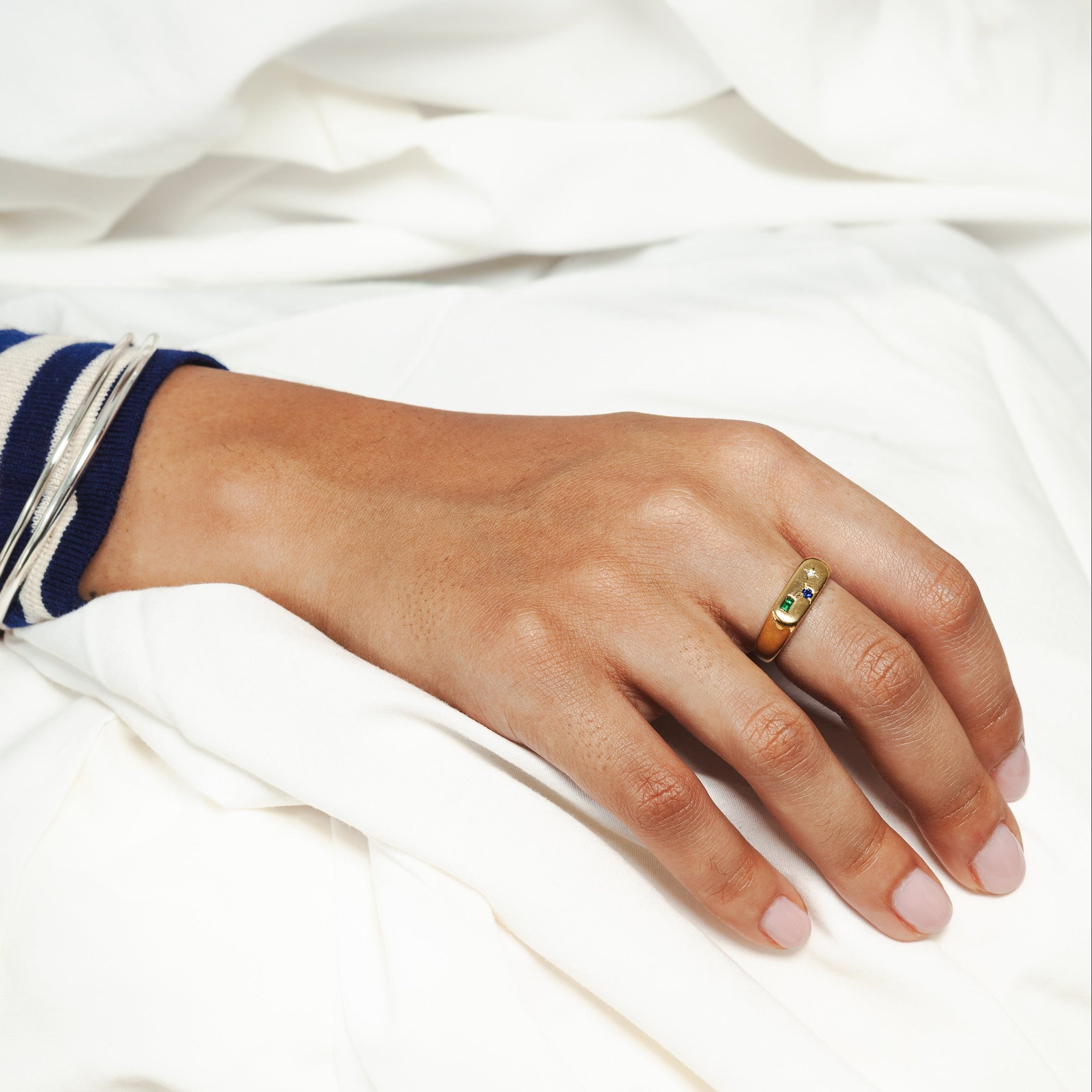 Gold Faceted Signet Ring N.02