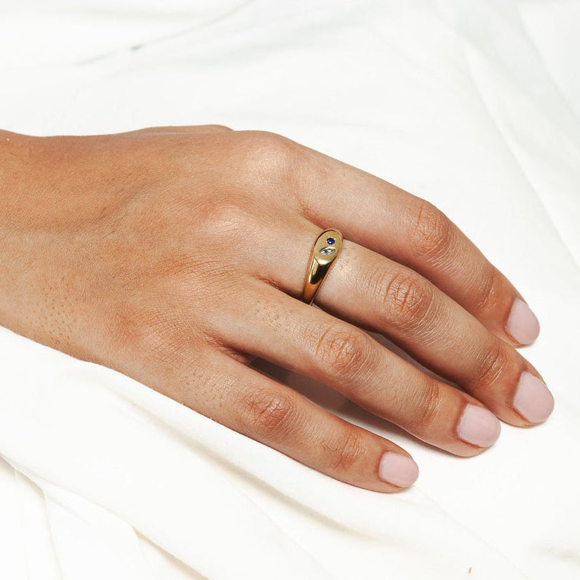 Chevalière N.00 Facetté or