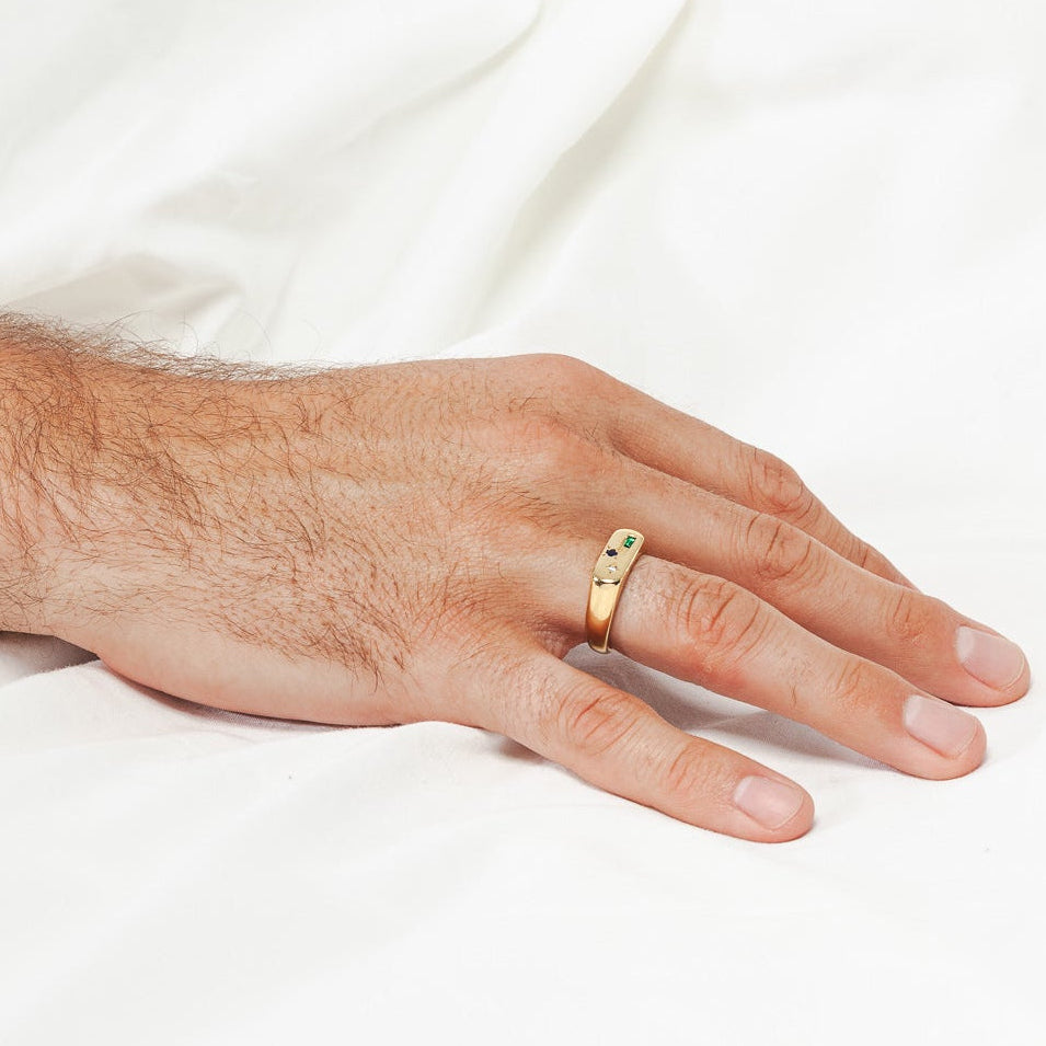 Chevalière N.02 Facetté or