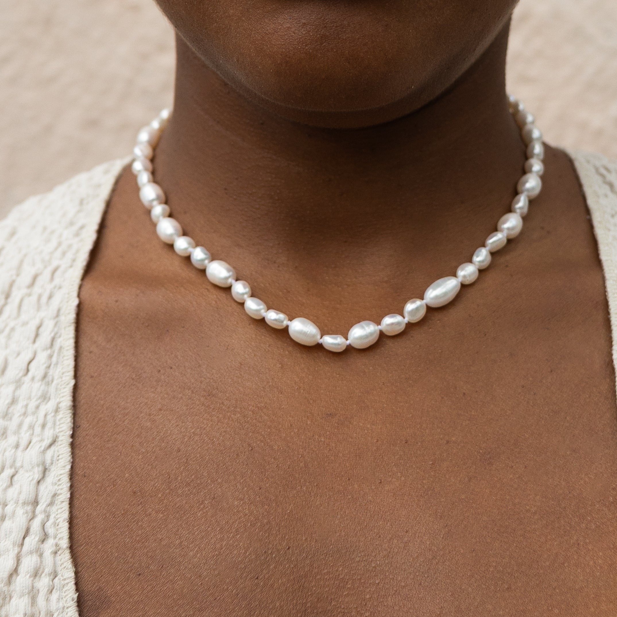 Asymmetrical Pearl Necklace