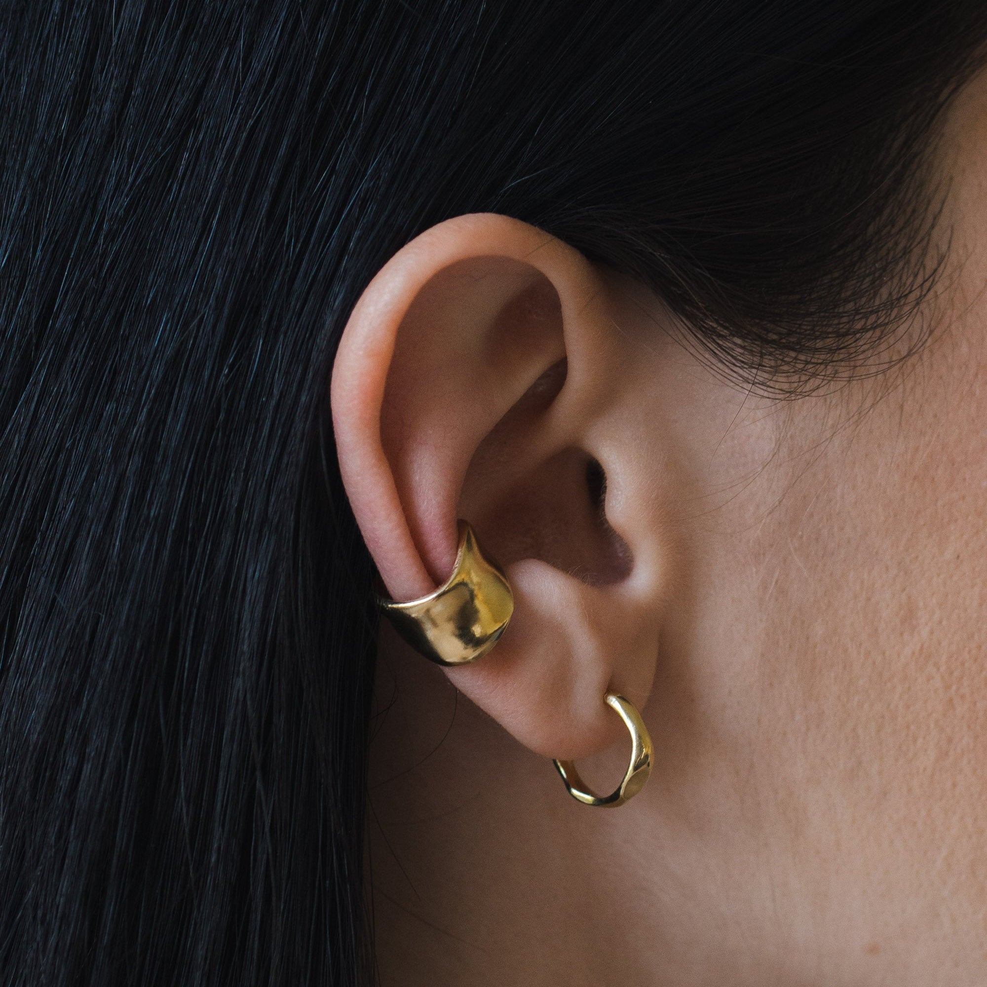 Massive Sculpted Gold Vermeil Ear Cuff