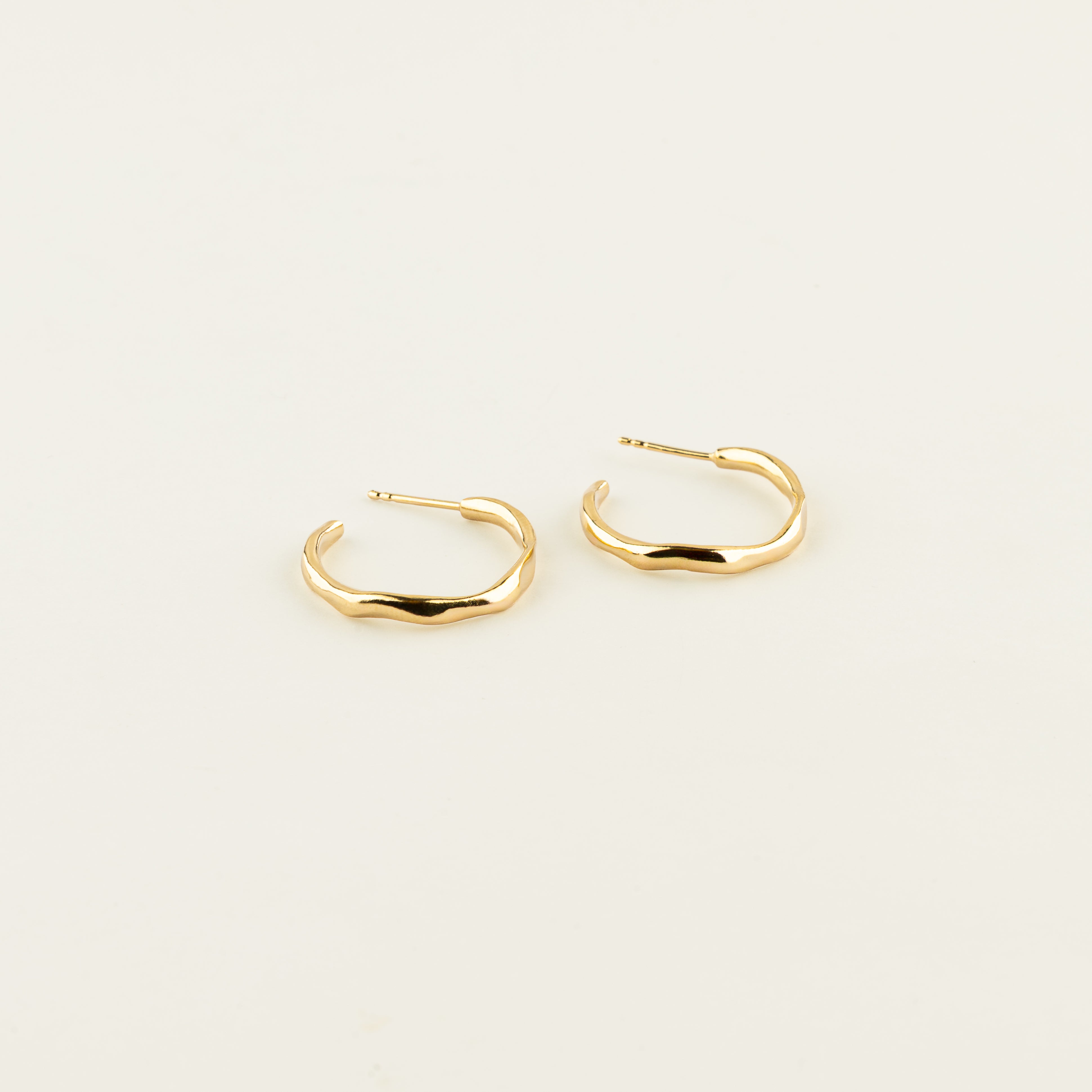 Large Sculpted Gold Vermeil Hoops