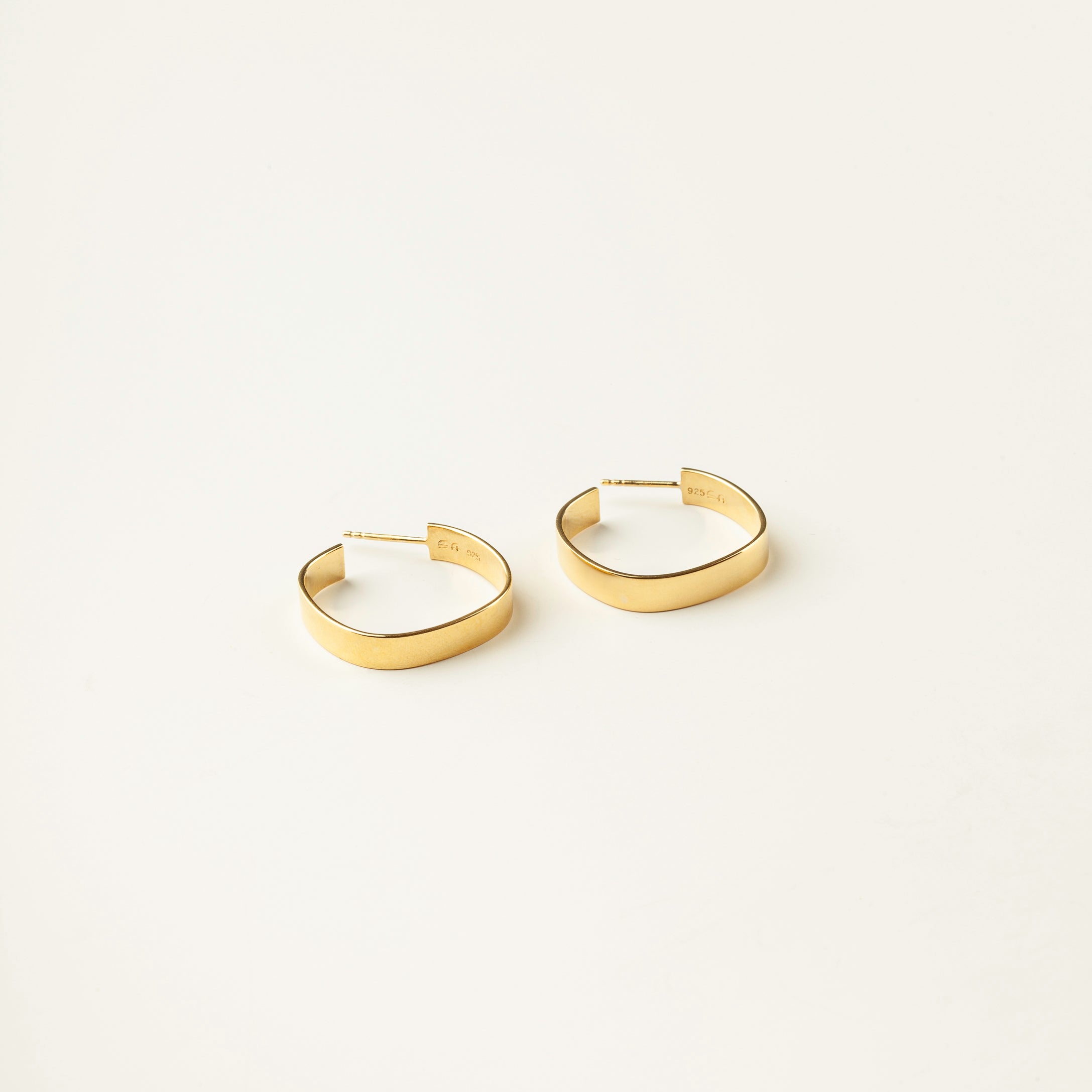 Square Flat Gold Vermeil Hoops