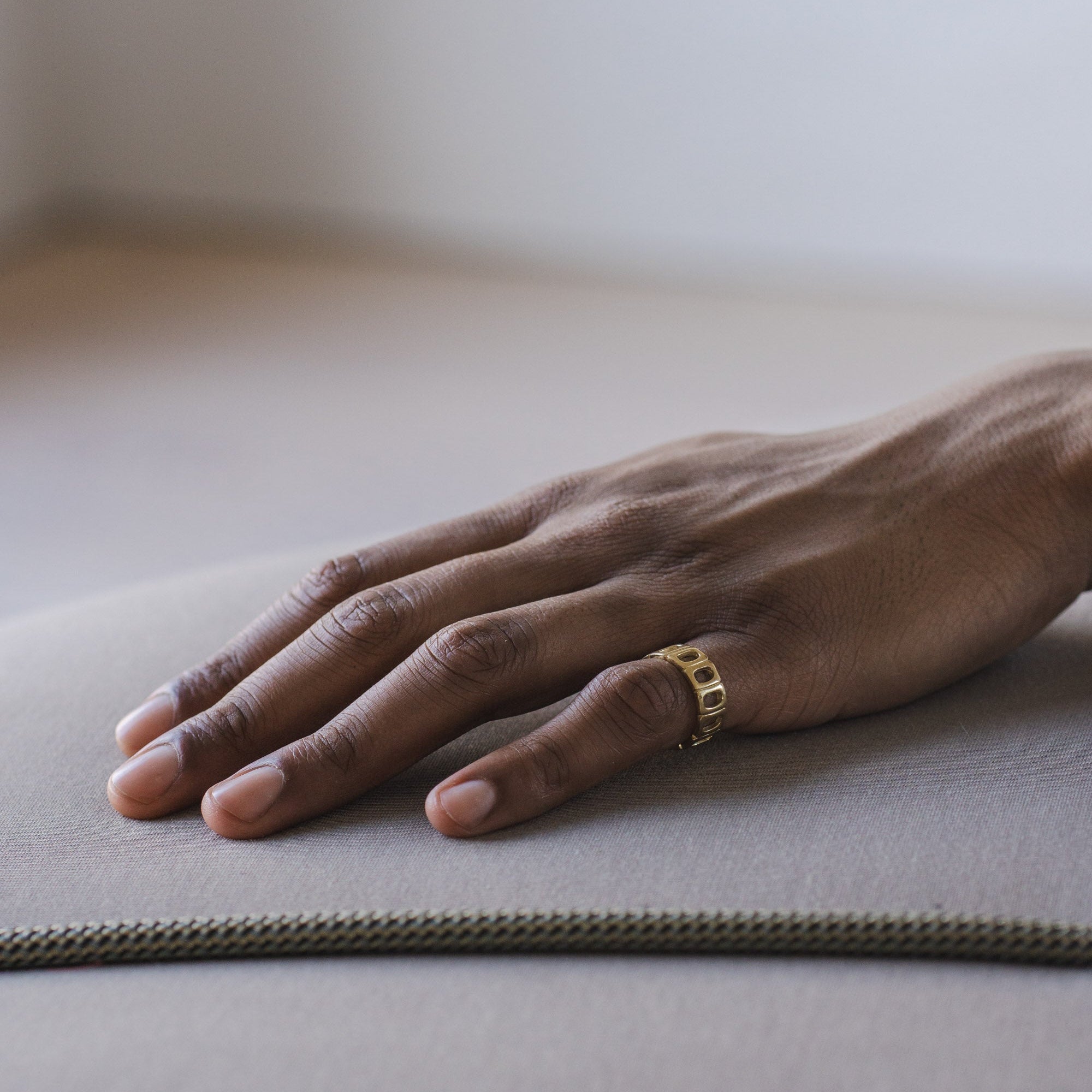 Anchored Eternity Gold Band