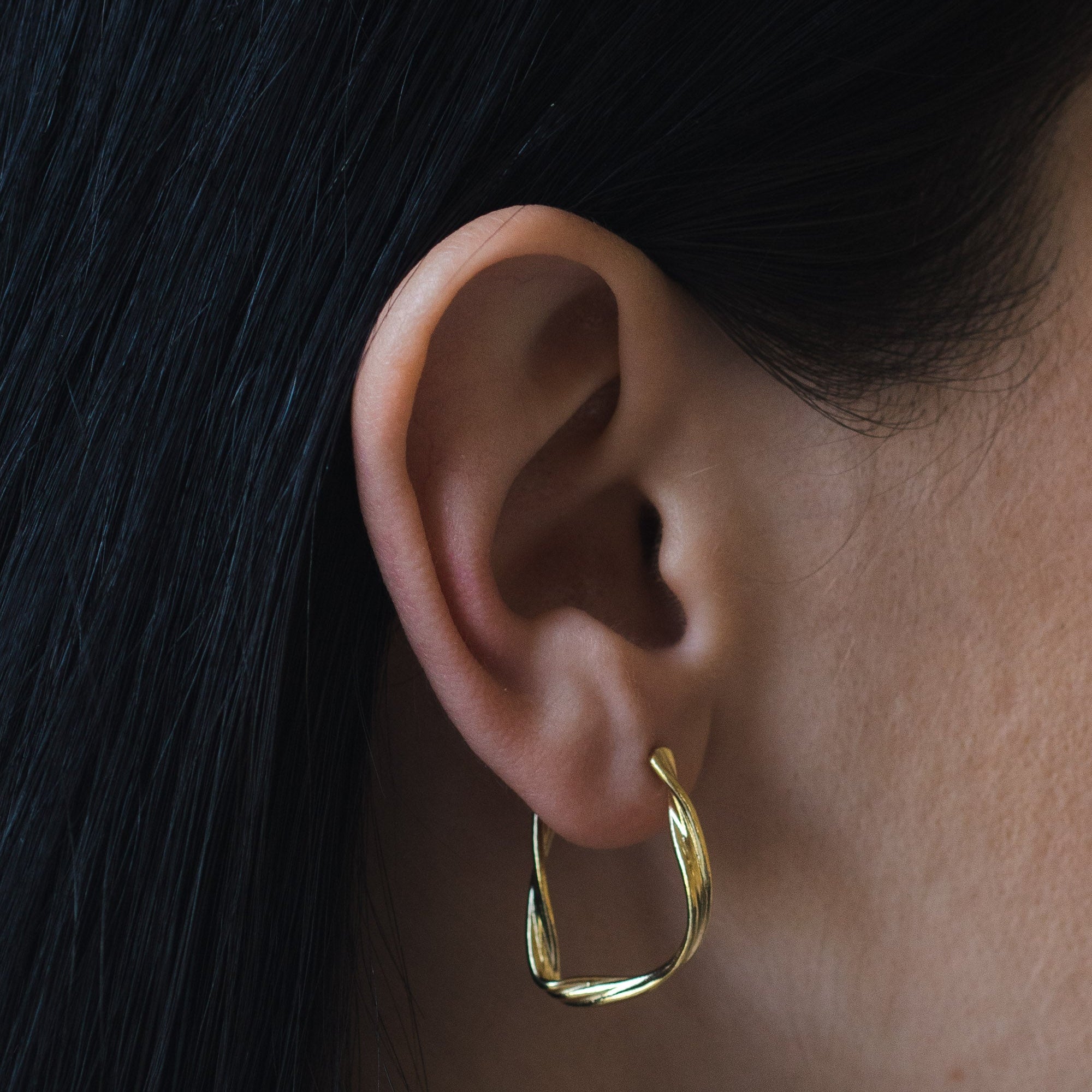 Medium Gold Vermeil Spun Hoops