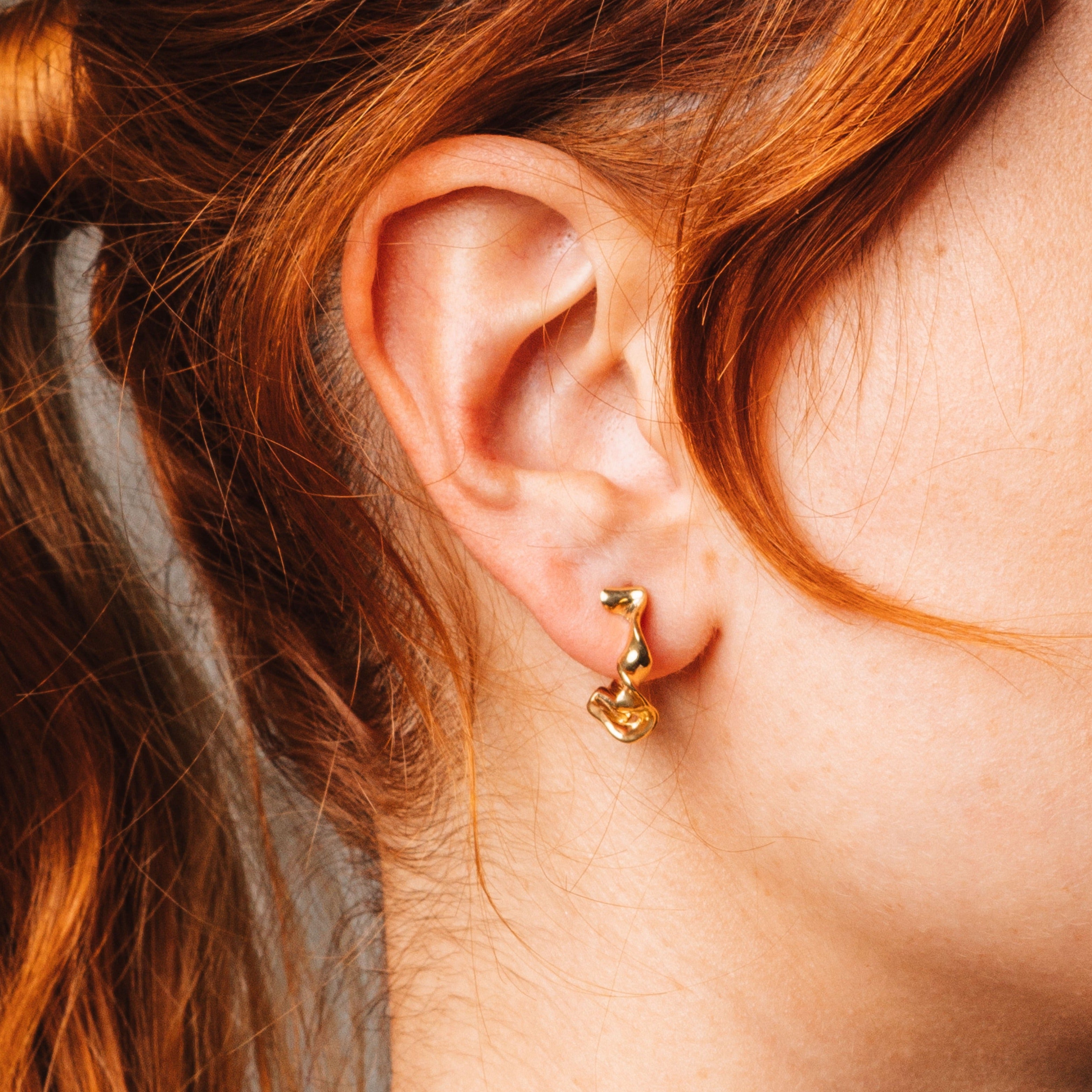 Moyens hoops Ruban or vermeil