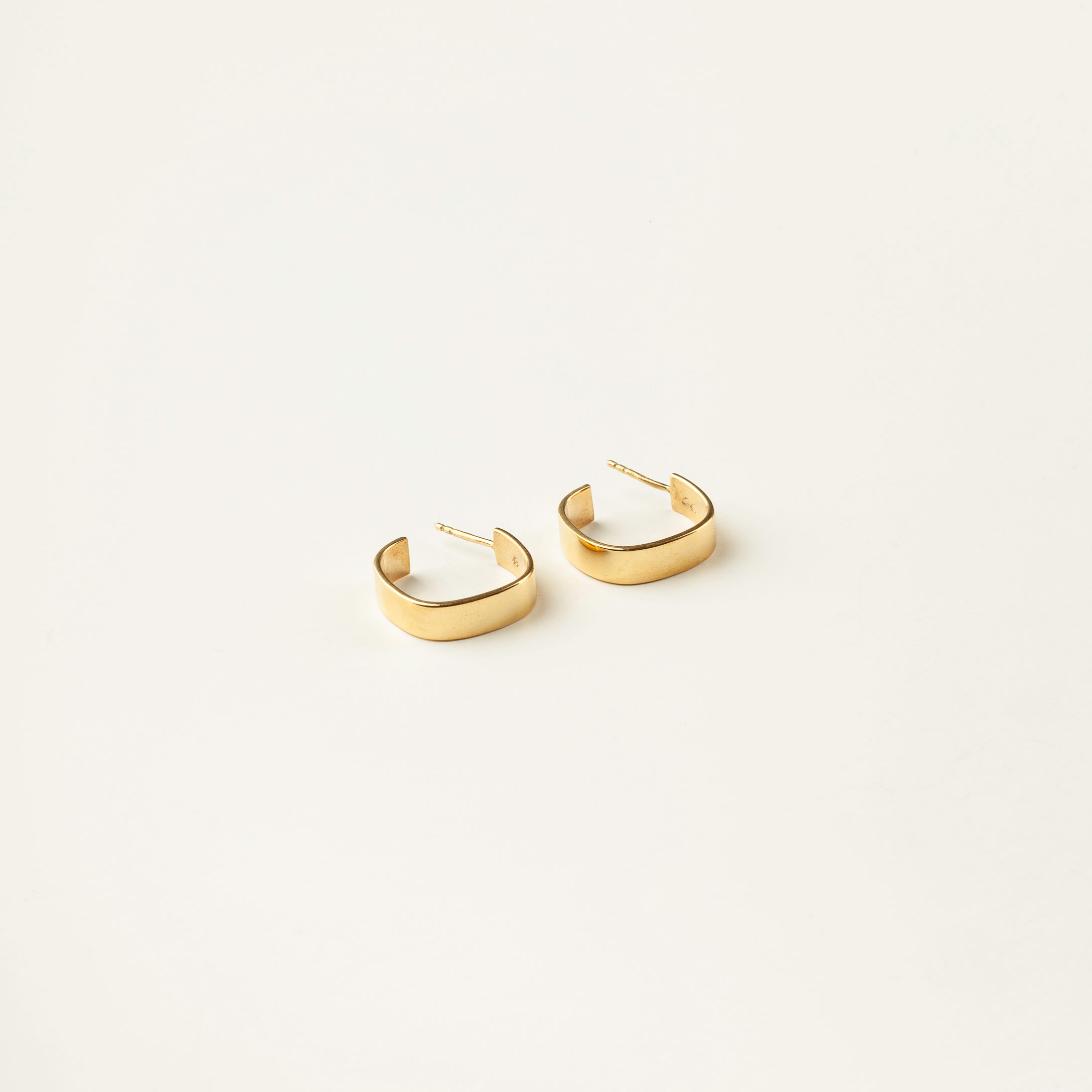 Petits hoops carré plat or vermeil