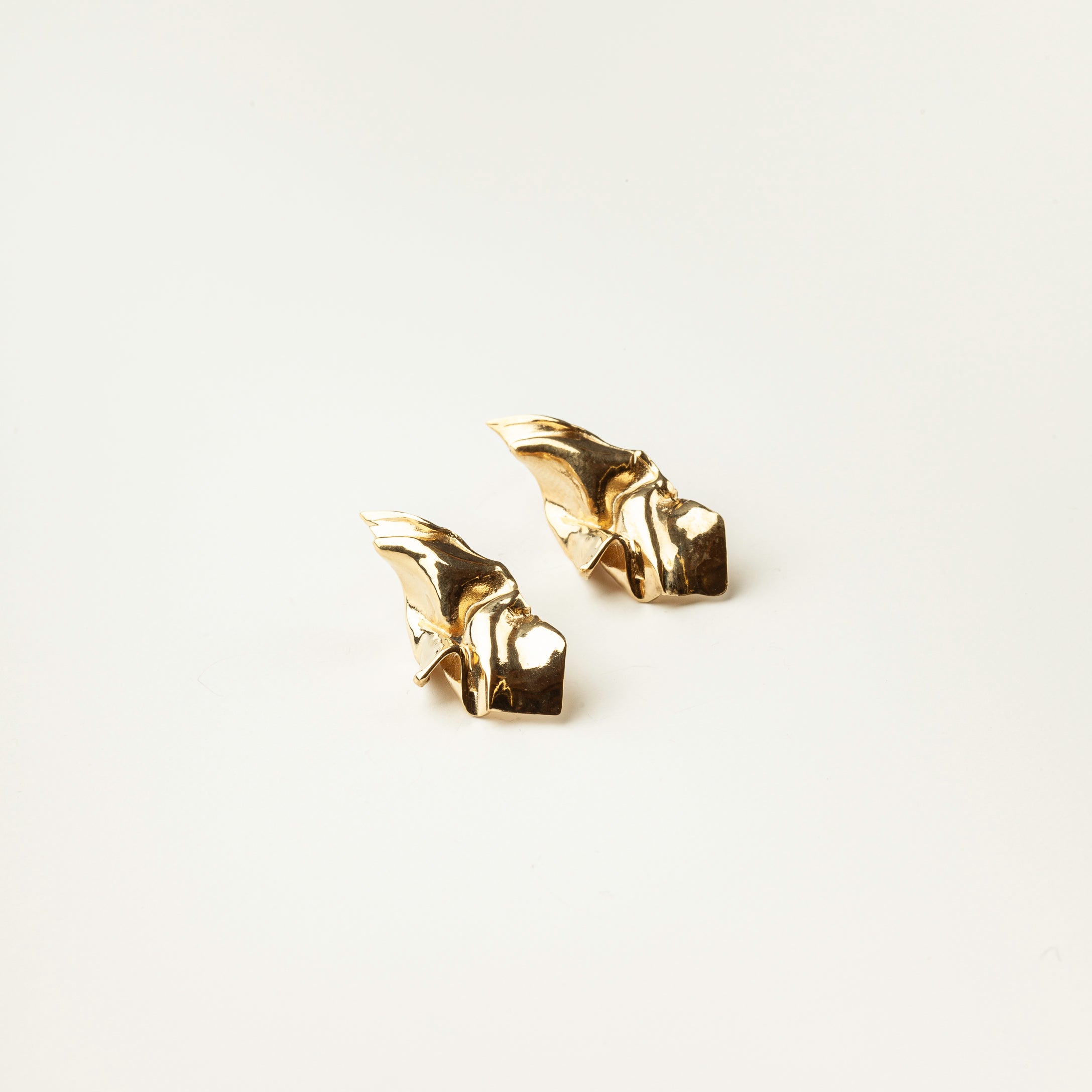 Petites boucles d'oreilles Drapé or vermeil