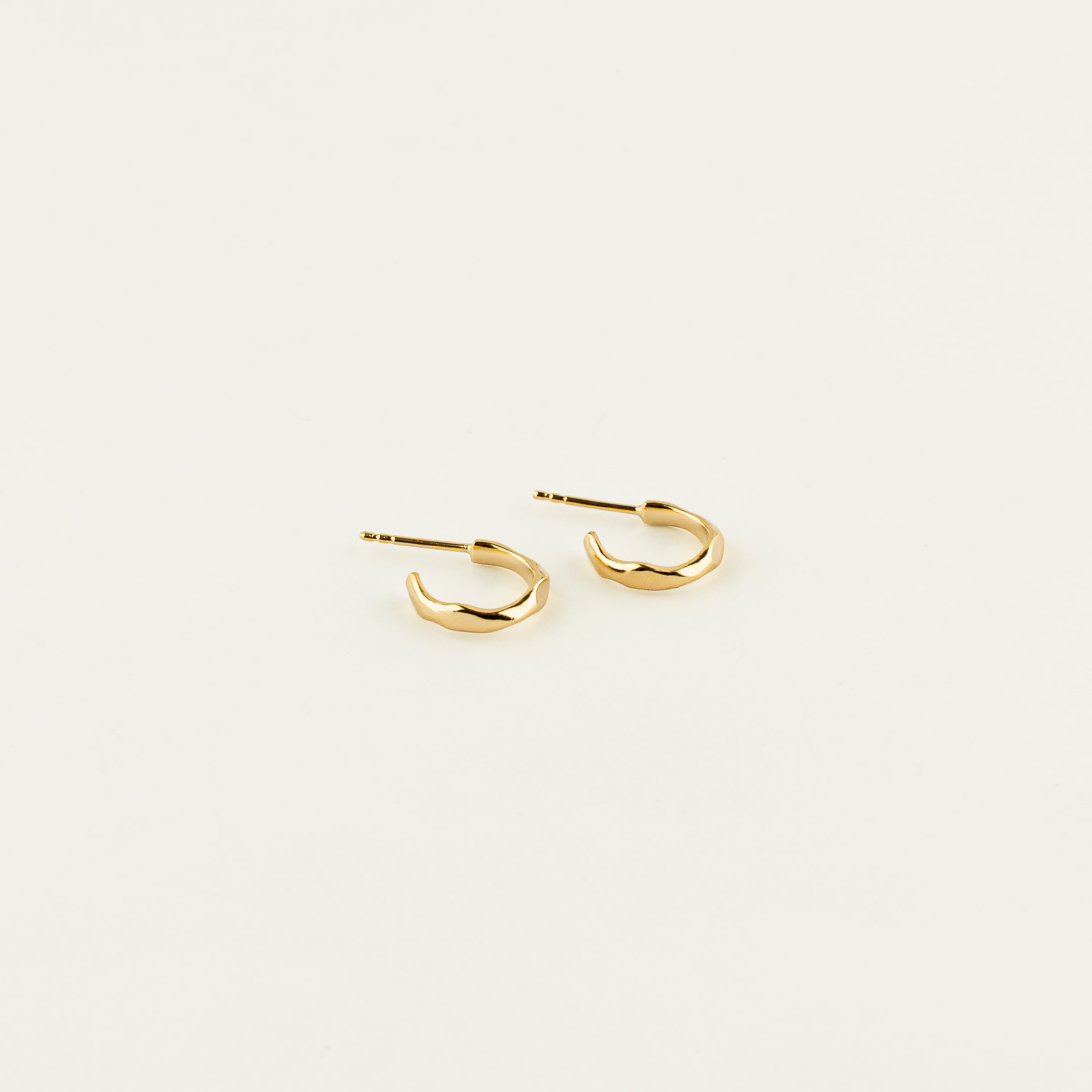 Small Gold Vermeil Sculpted Hoops