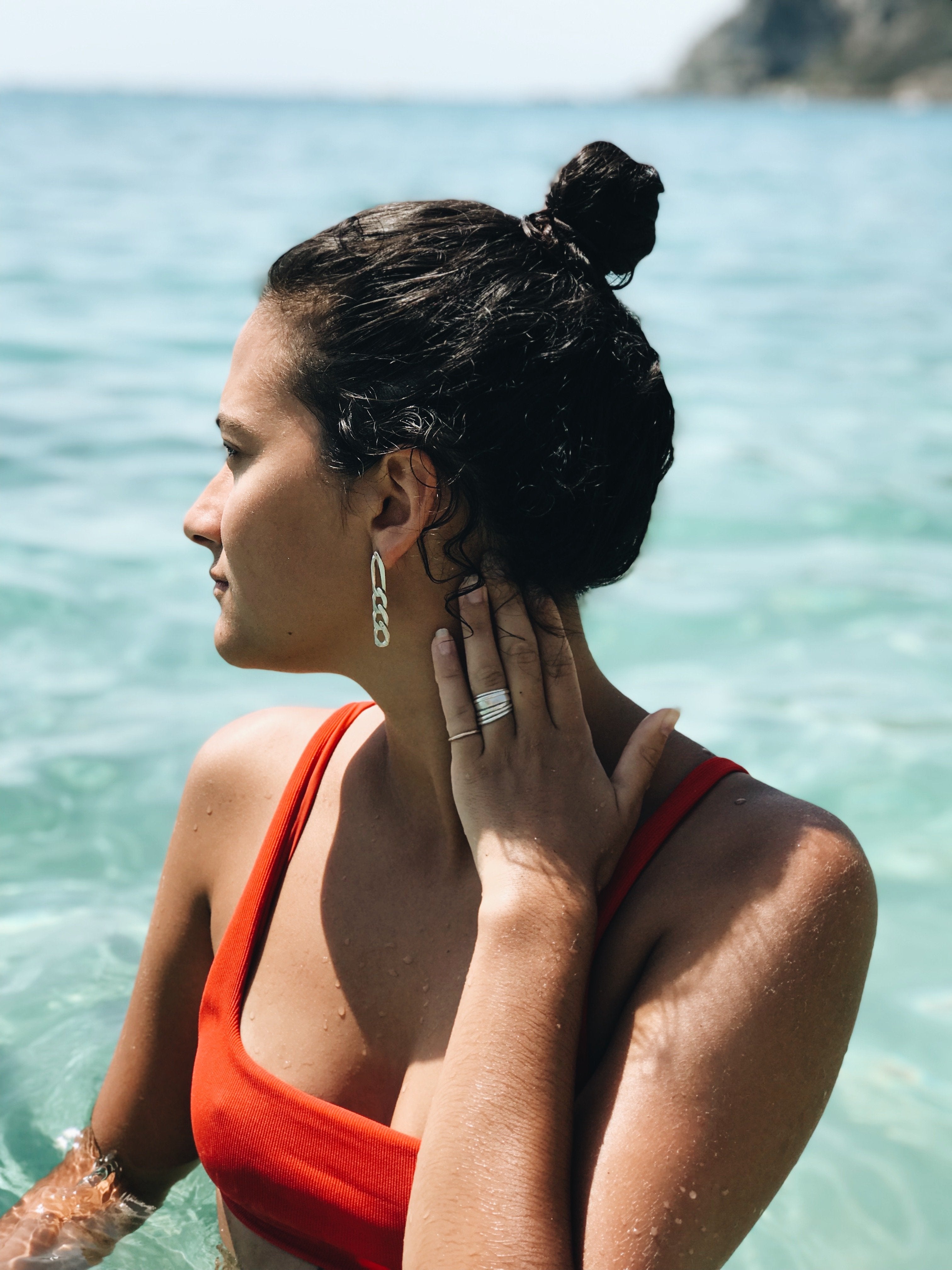 Boucles d'oreilles chaine or vermeil