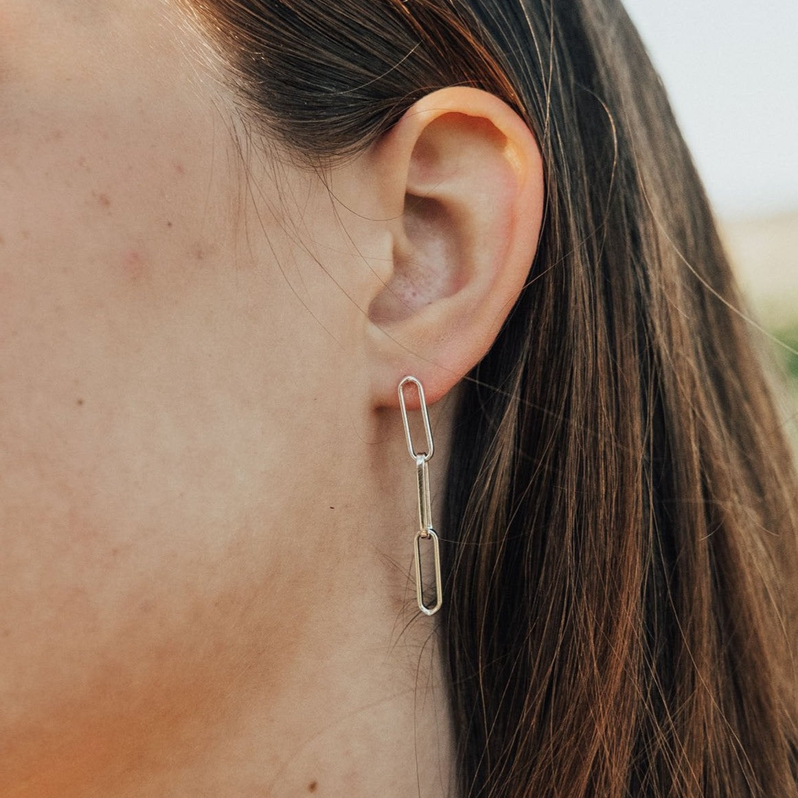 Boucles d’oreilles chaîne trombone