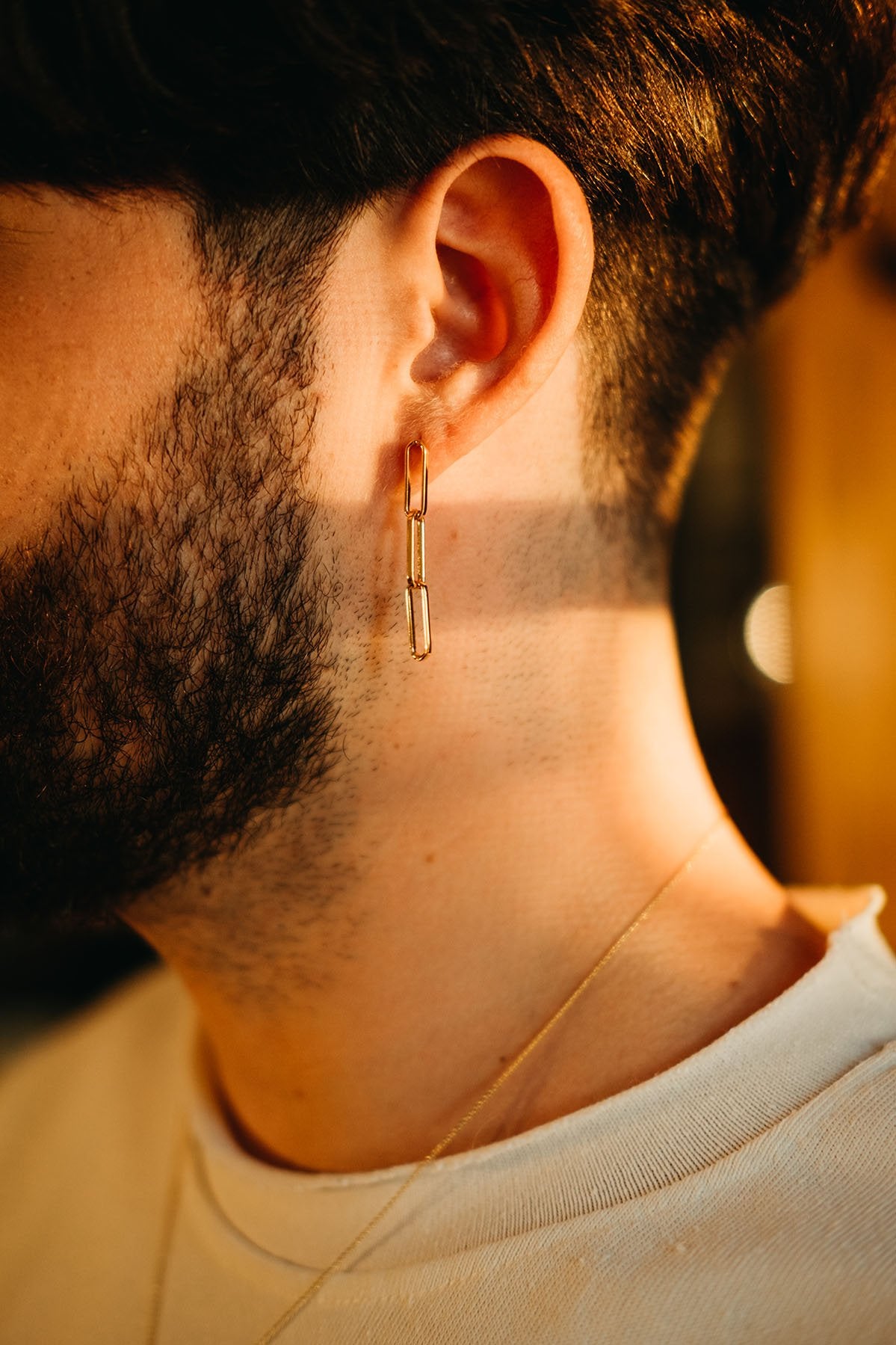 Boucles d’oreilles chaîne trombone