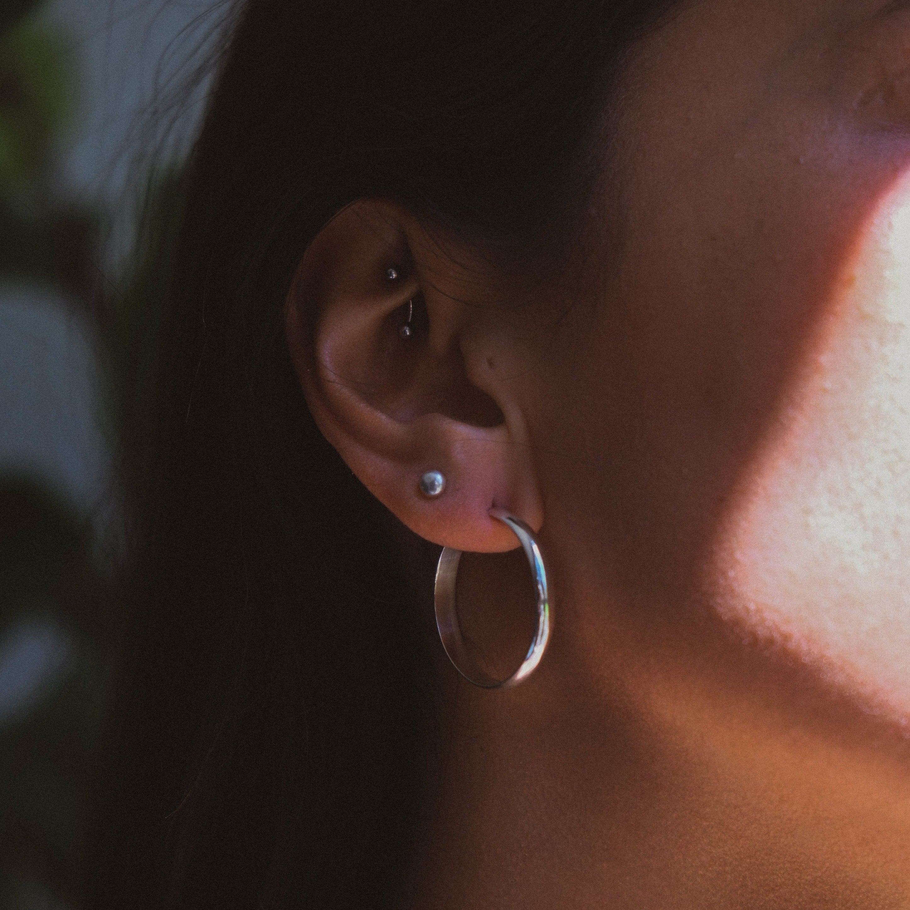 Hoops demi-rond or vermeil