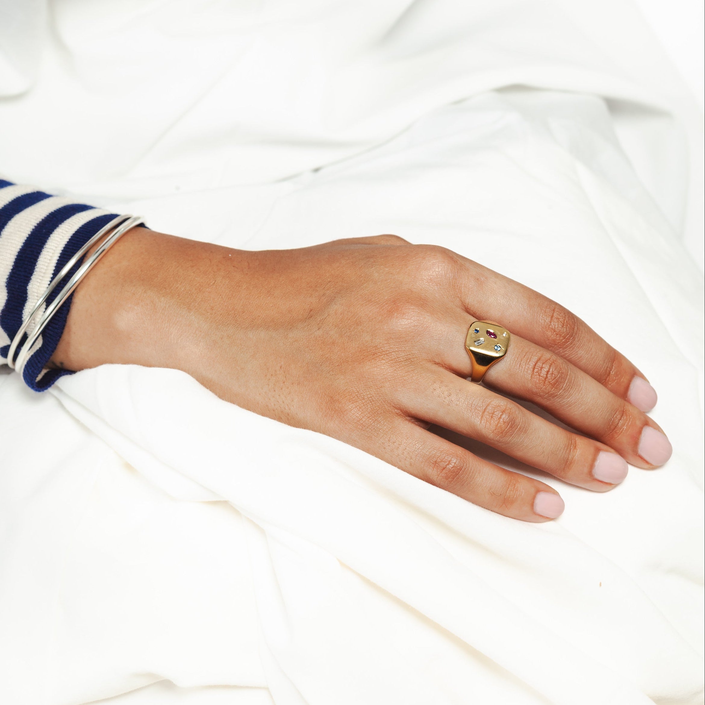 Chevalière N.04 Facetté or