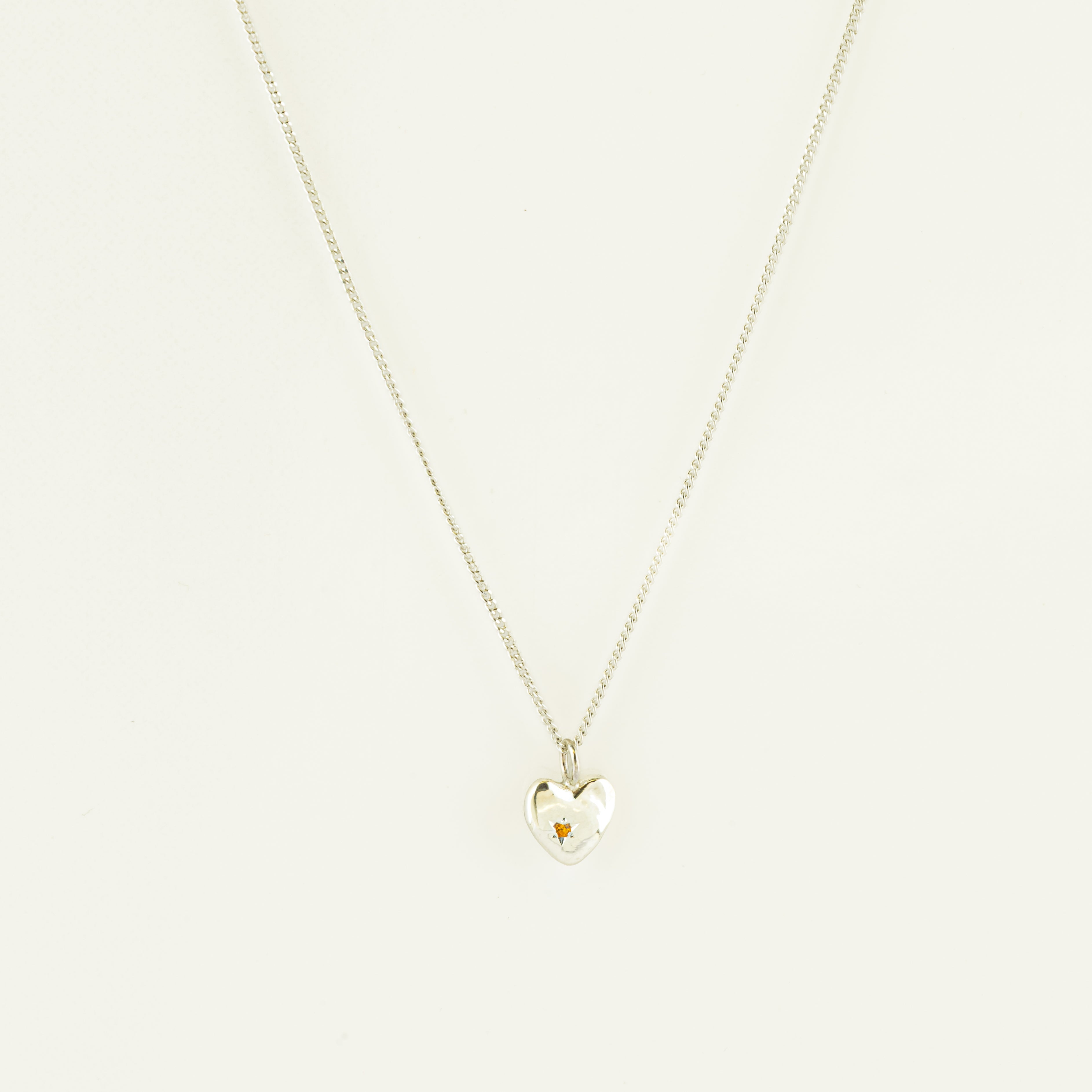 Collier coeur pierre de naissance