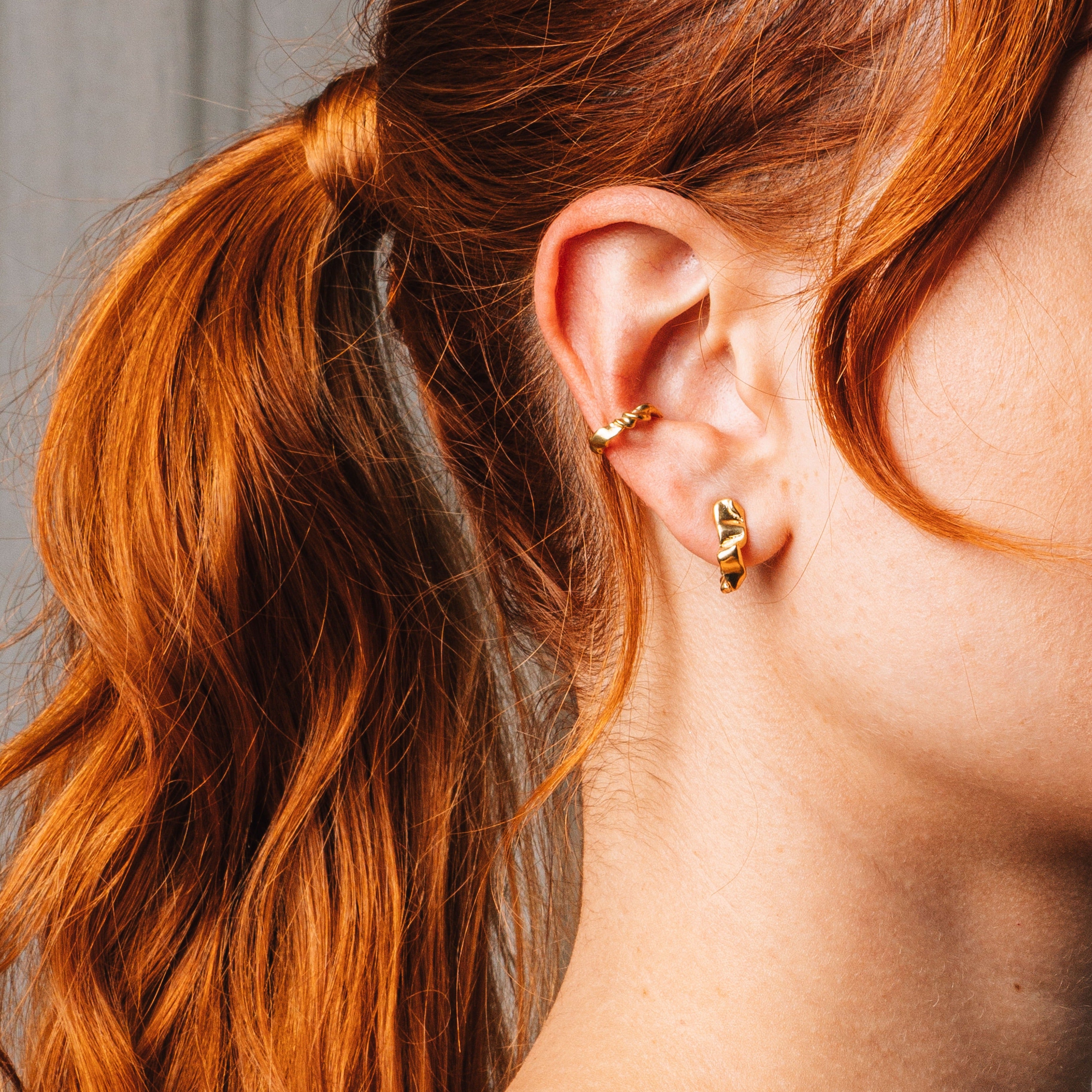 Ribbon Gold Vermeil Ear Cuff