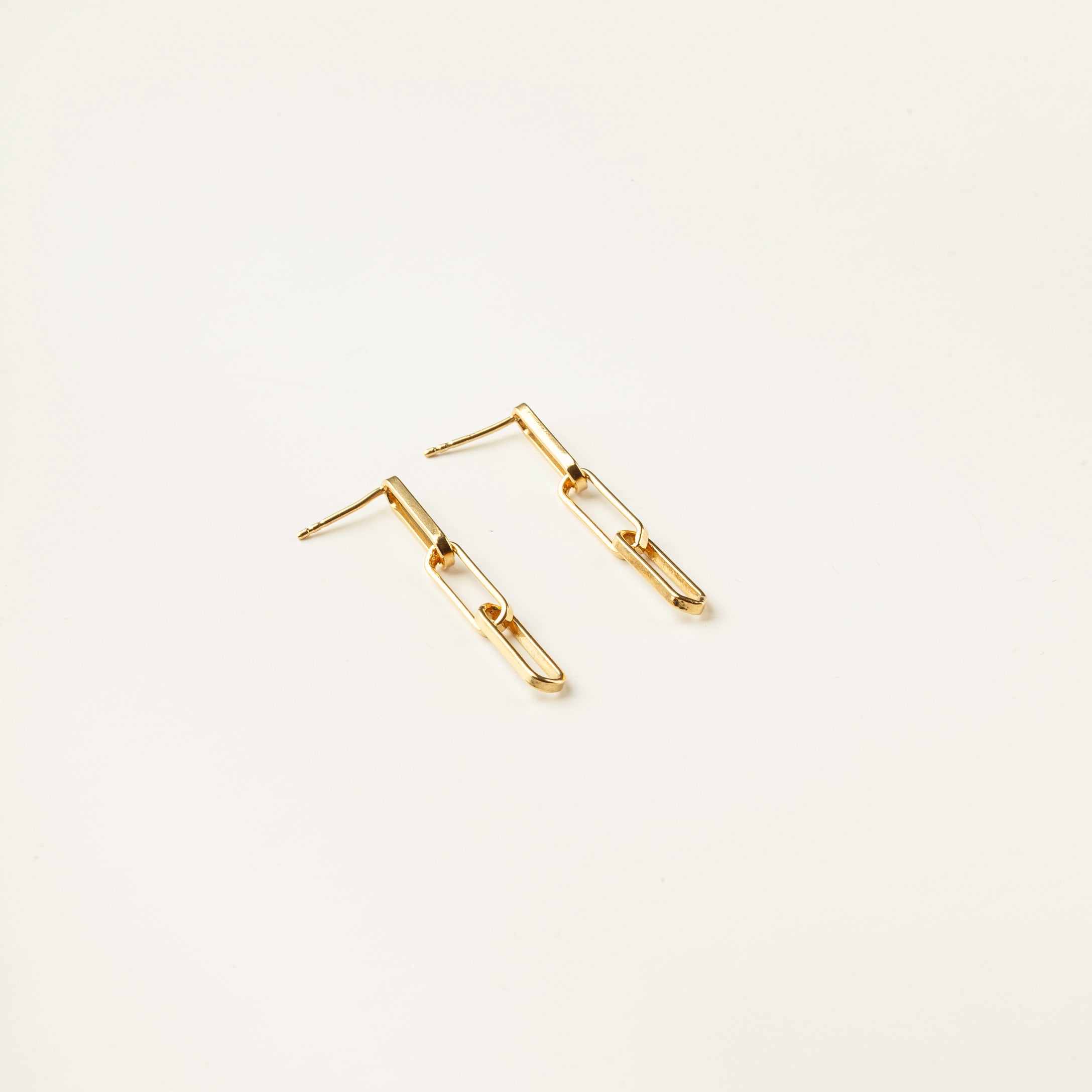Paper Clip Chain Gold Vermeil Earrings