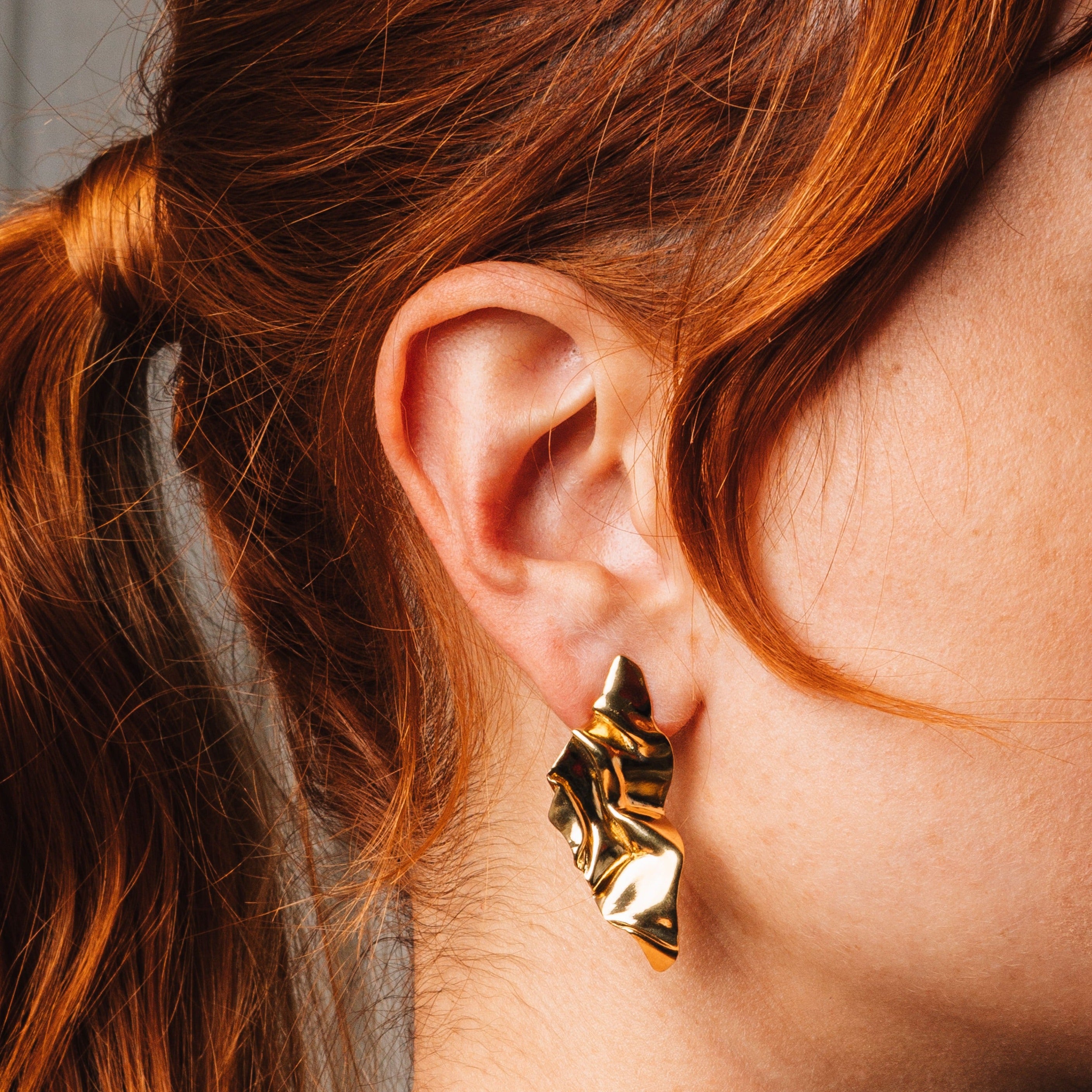 Draped Gold Vermeil Earrings