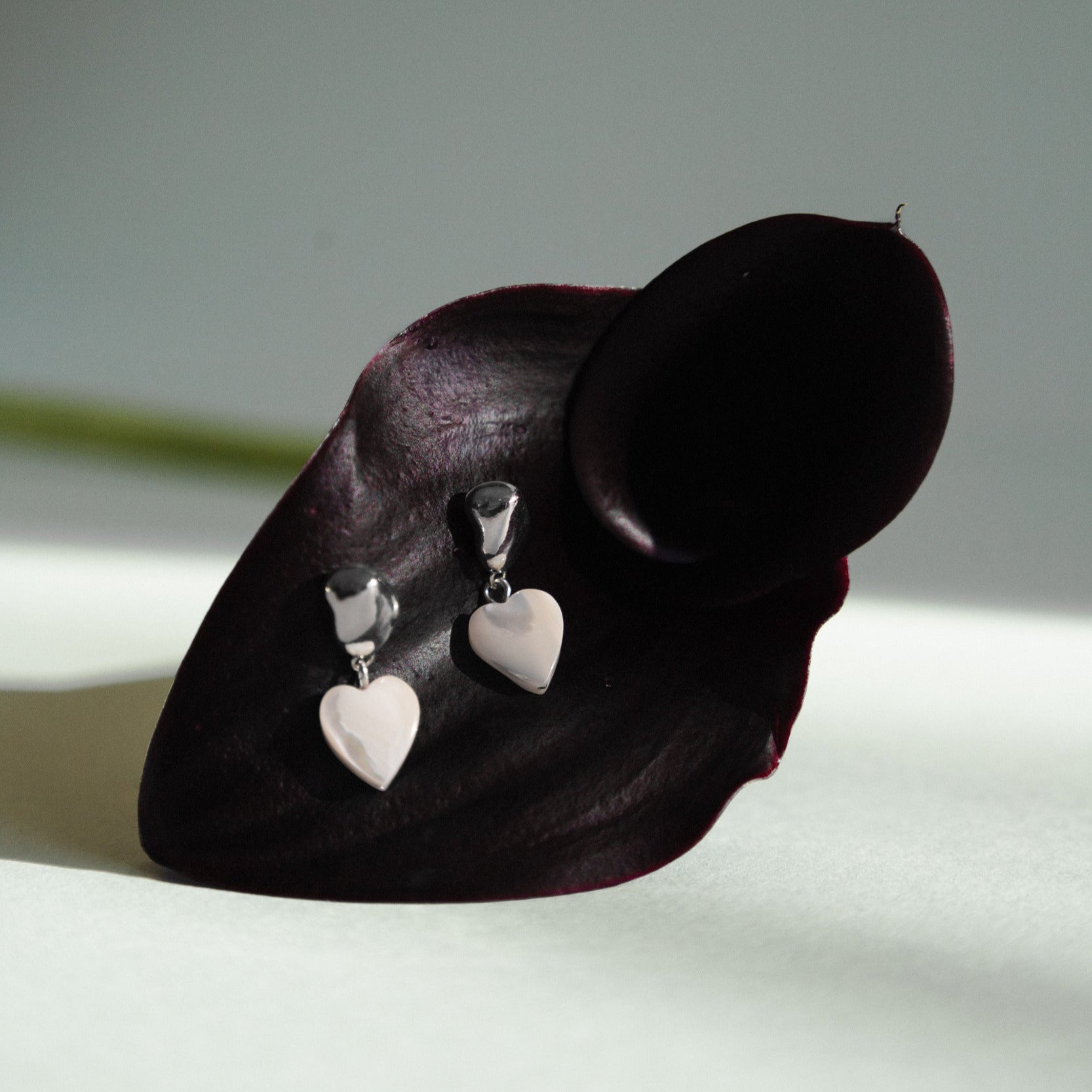 Pearly Heart studs