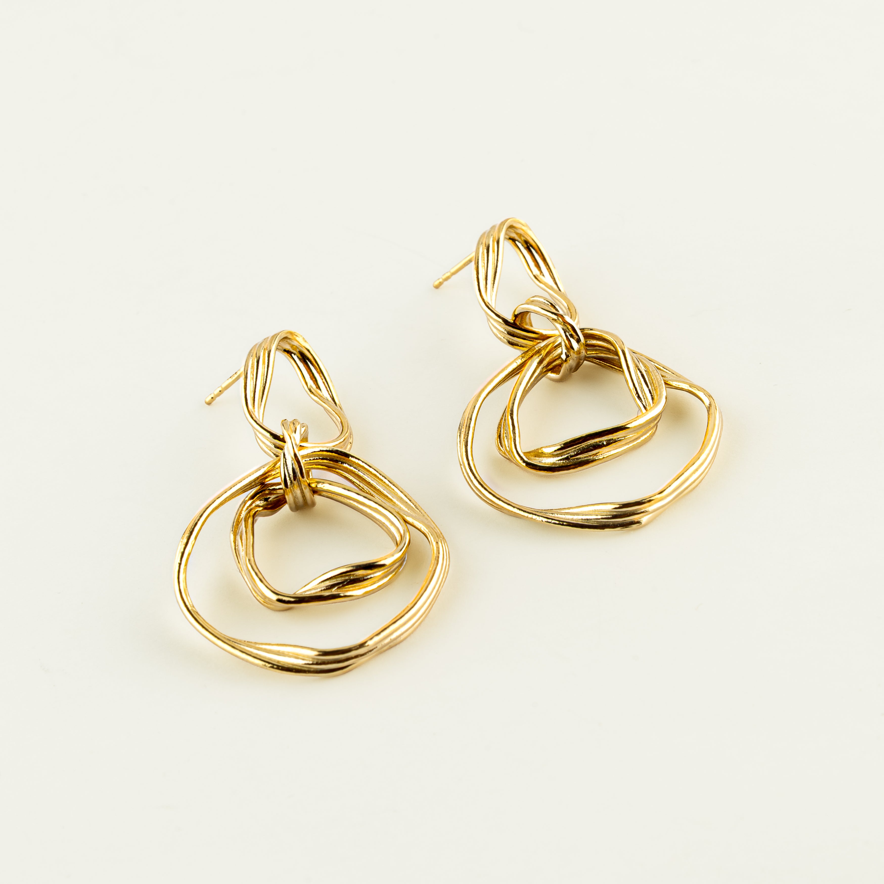 Large Gold Vermeil Spun Earrings