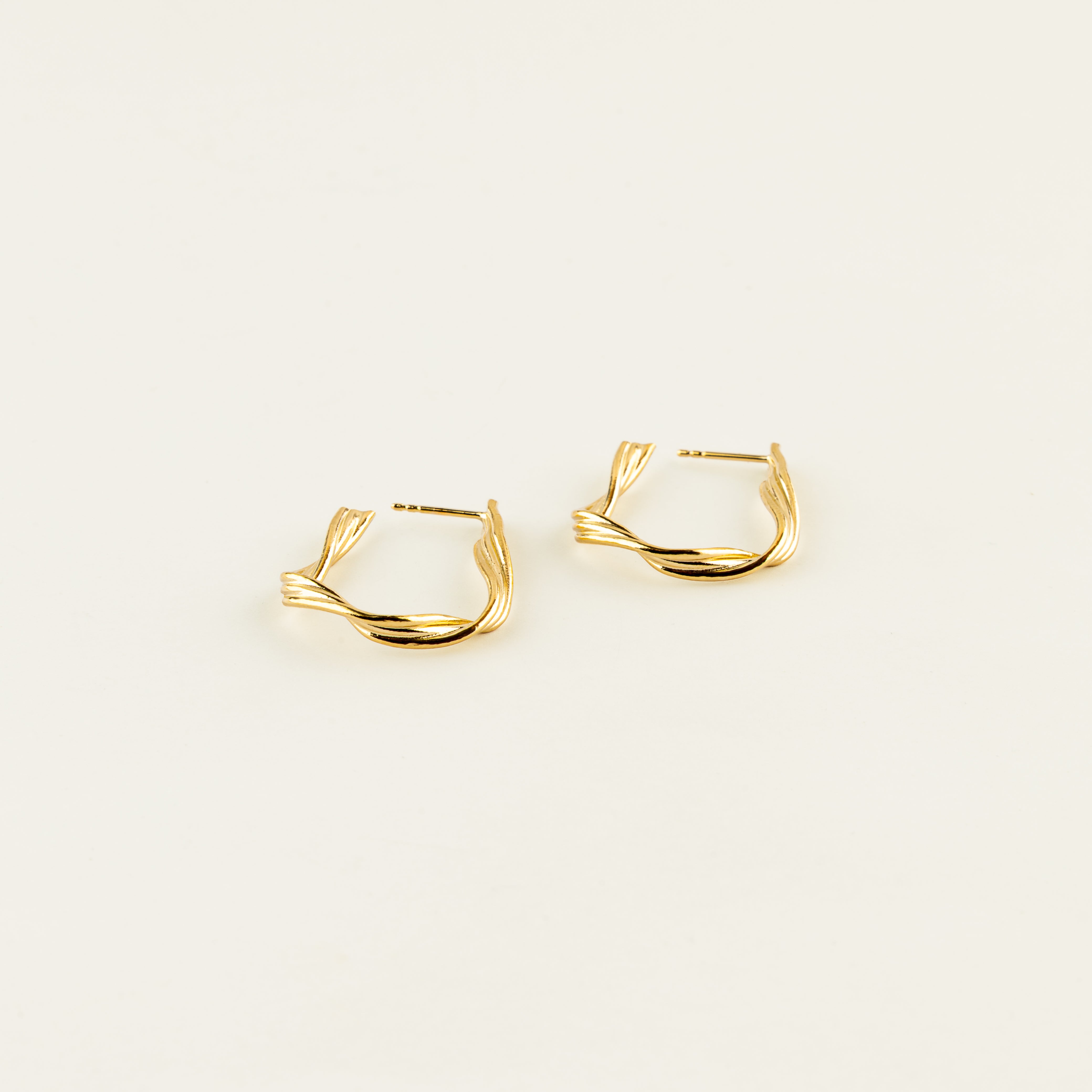 Large Gold Vermeil Spun Hoops