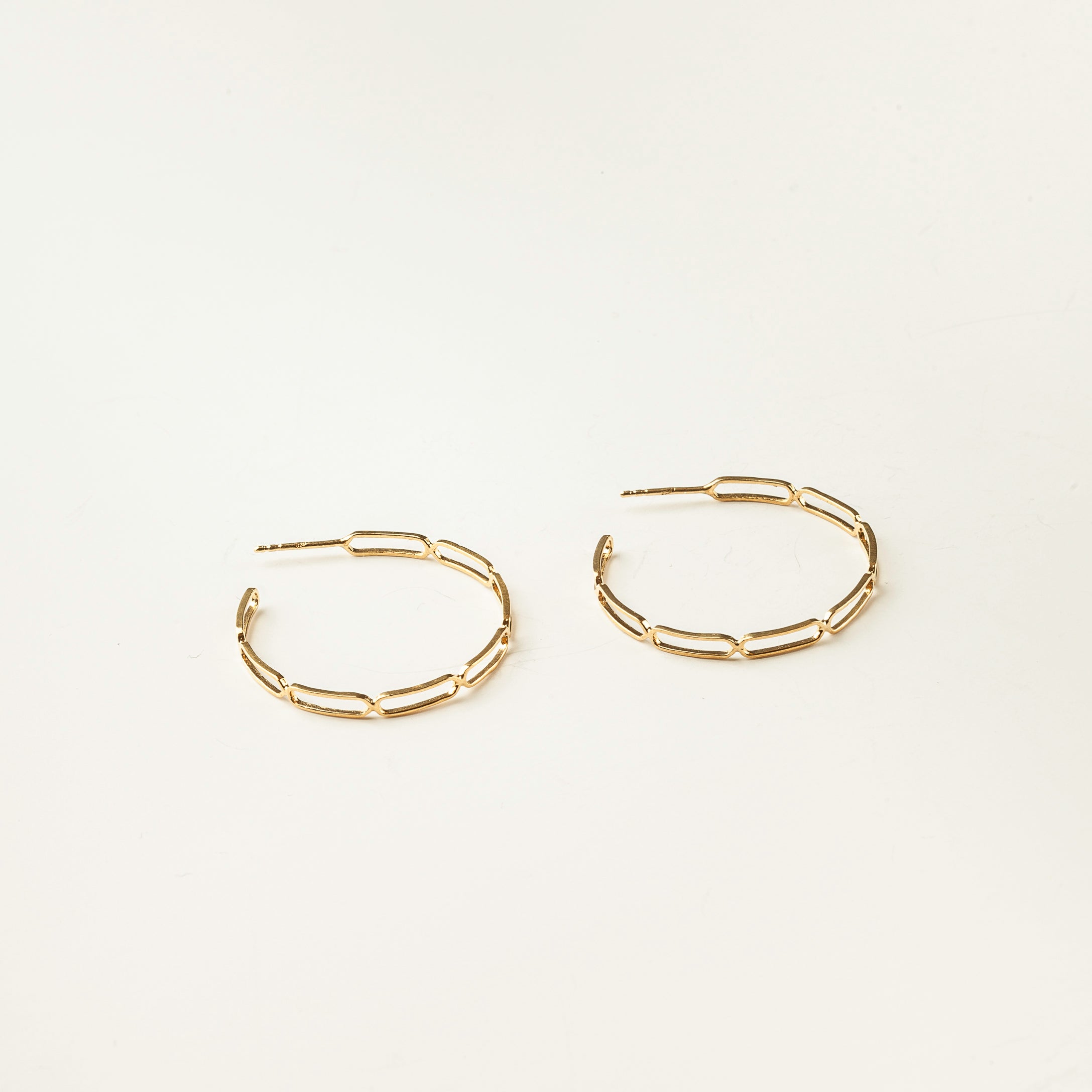 Large Paper Clip Gold Vermeil Hoops