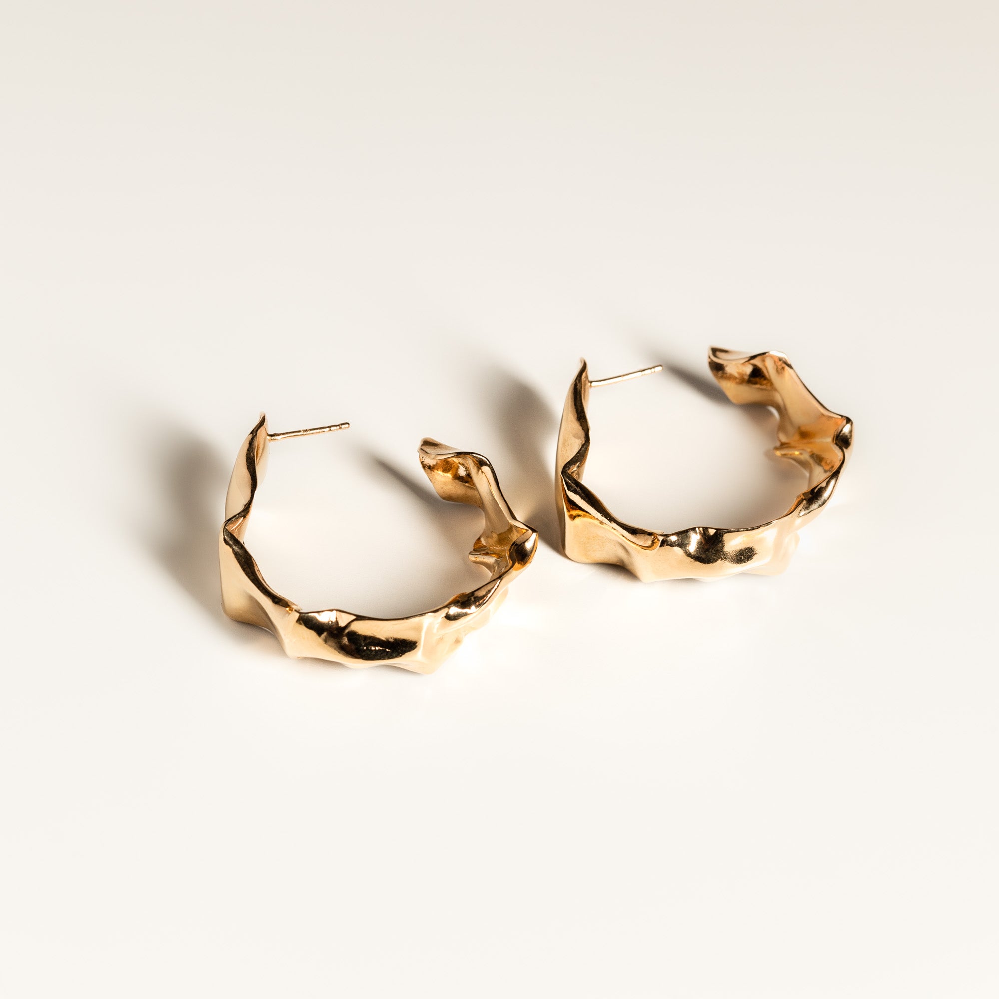 Large Crisp Gold Vermeil Hoops