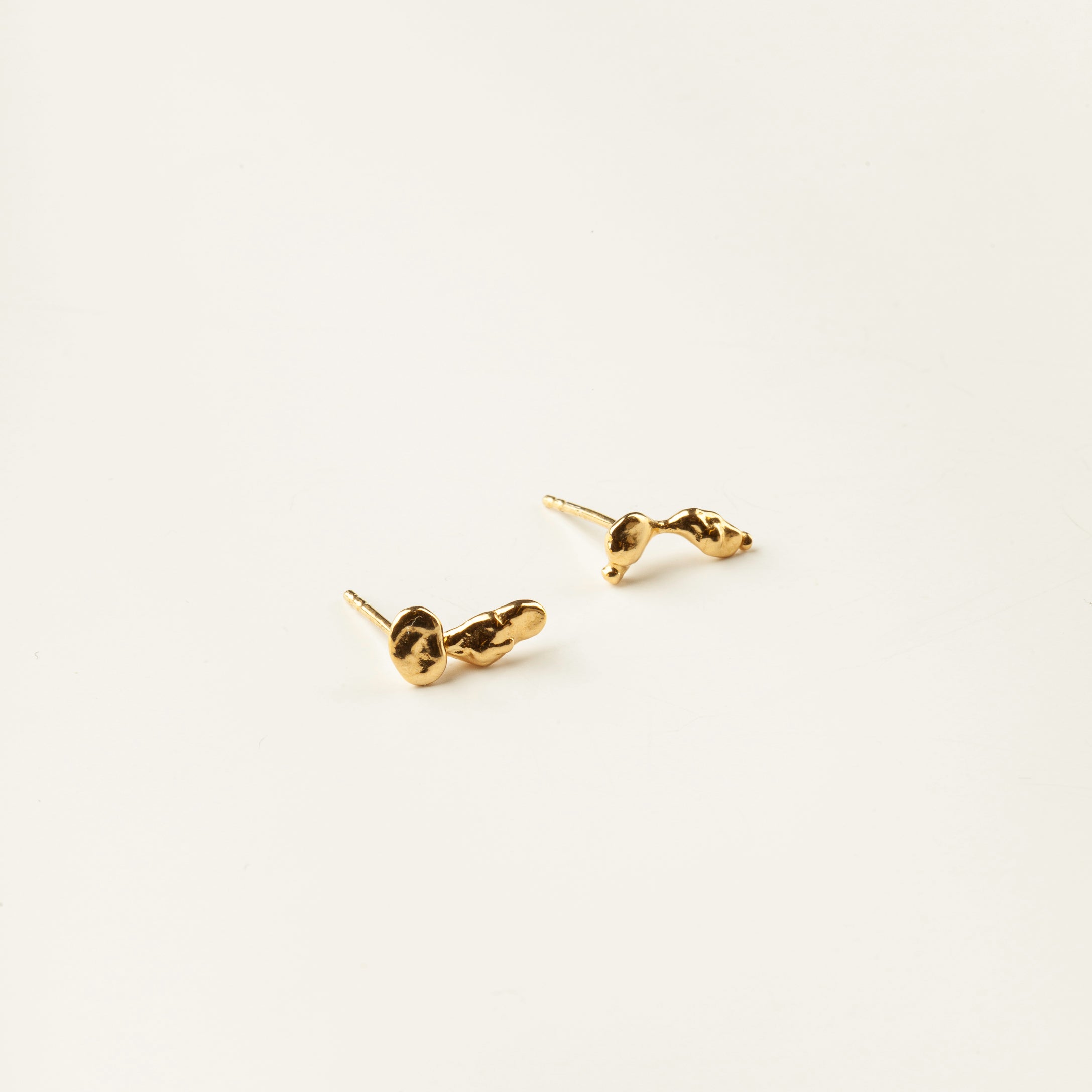 Studs pépite funk or vermeil