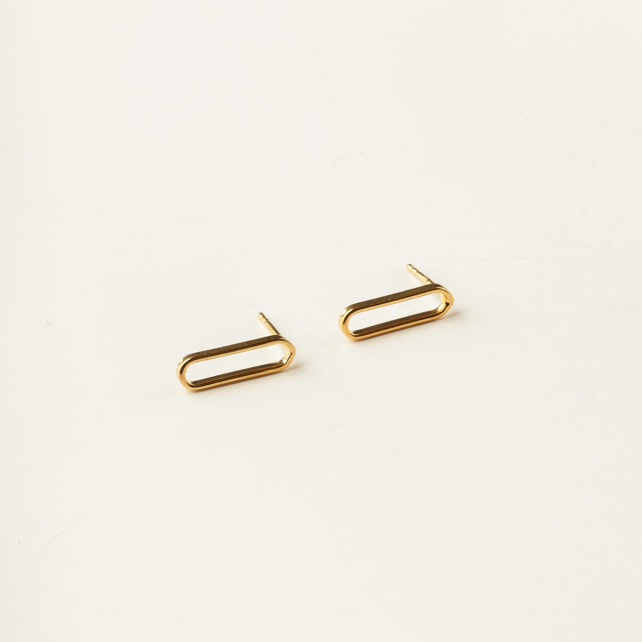 Paper Clip Gold Vermeil Studs