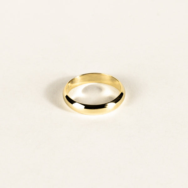 Large Half Round Gold Ring