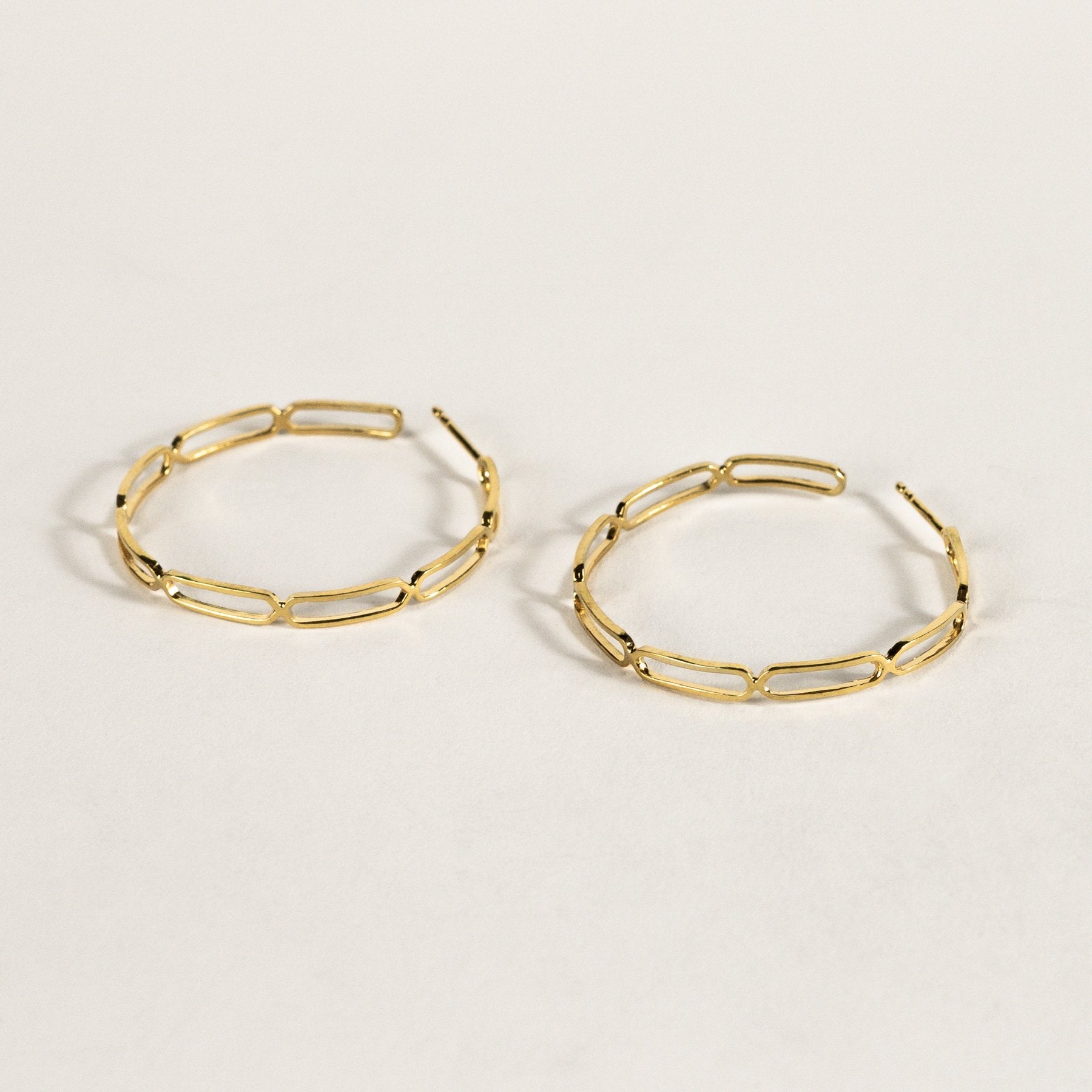 Large Paper Clip Gold Vermeil Hoops