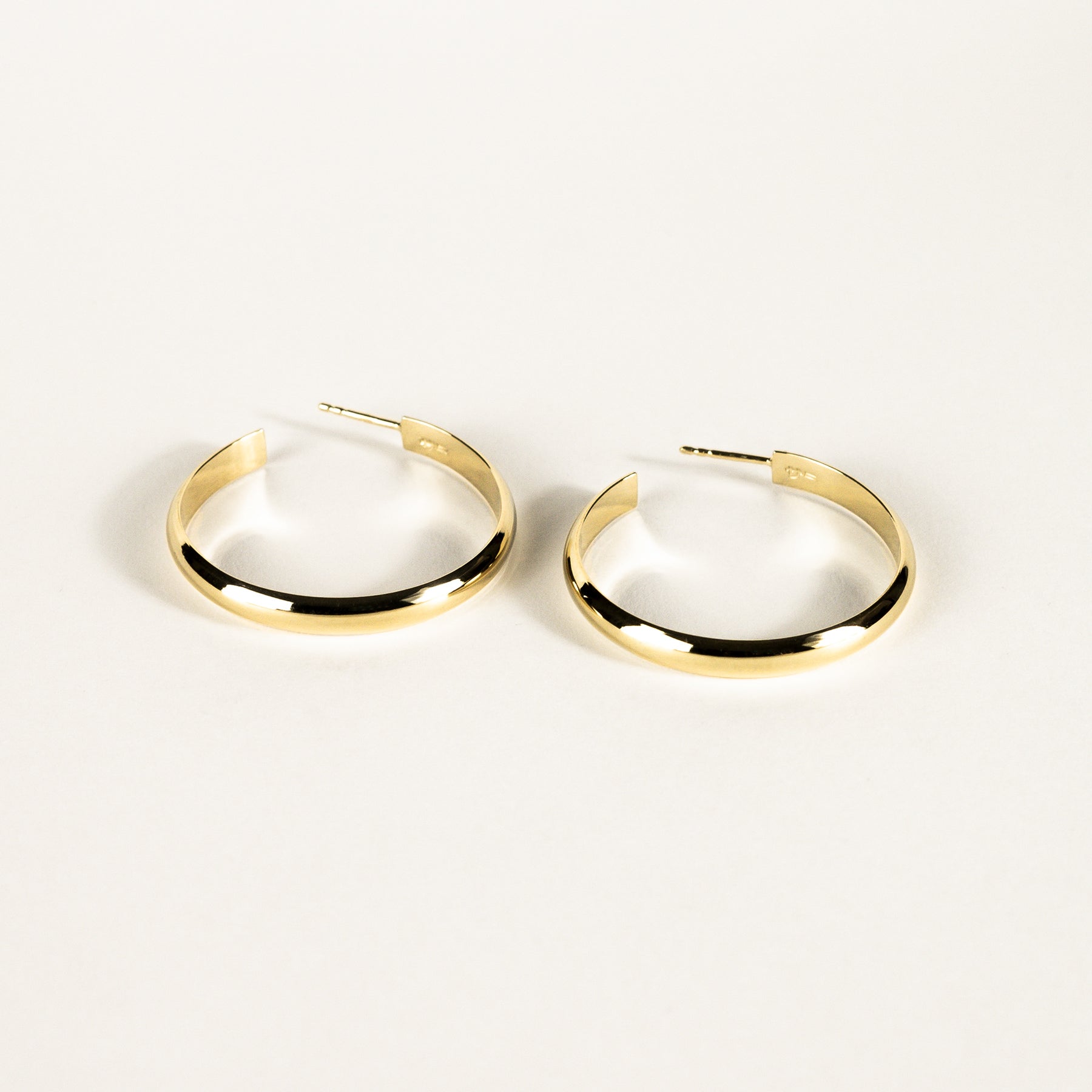 Half round gold vermeil hoops