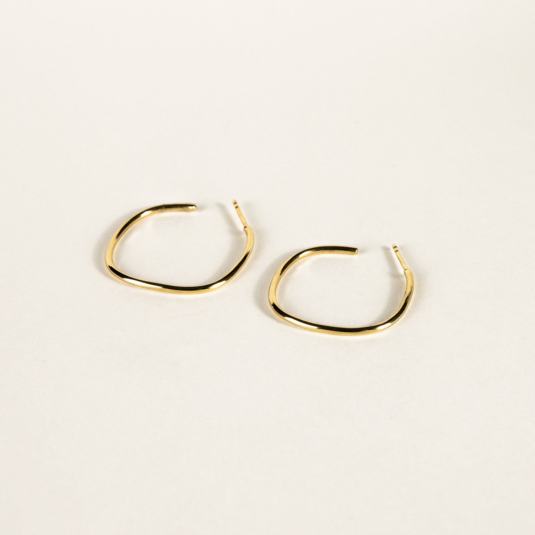 Square Wire Gold Vermeil Hoops