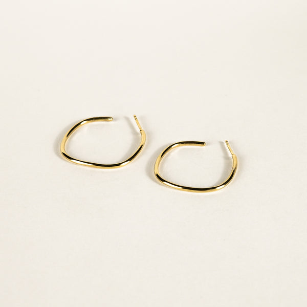 Square Wire Gold Vermeil Hoops
