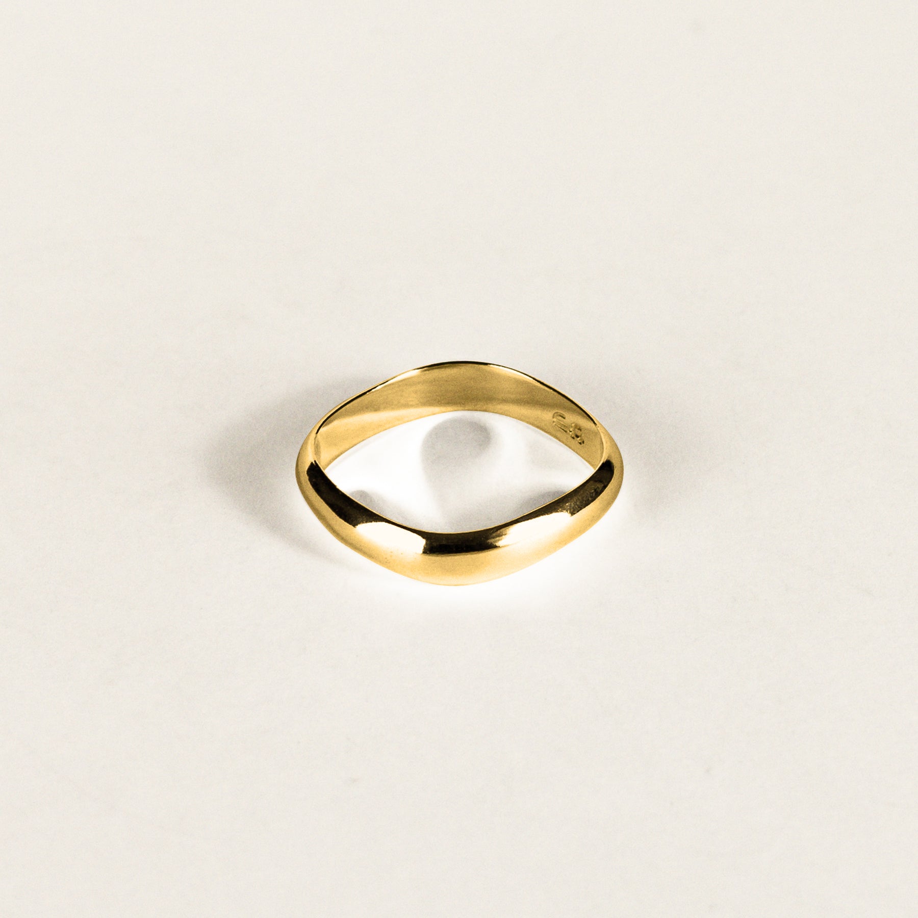 Half Rounded Square Shape Half Round Square Gold Ring – SarahBijoux