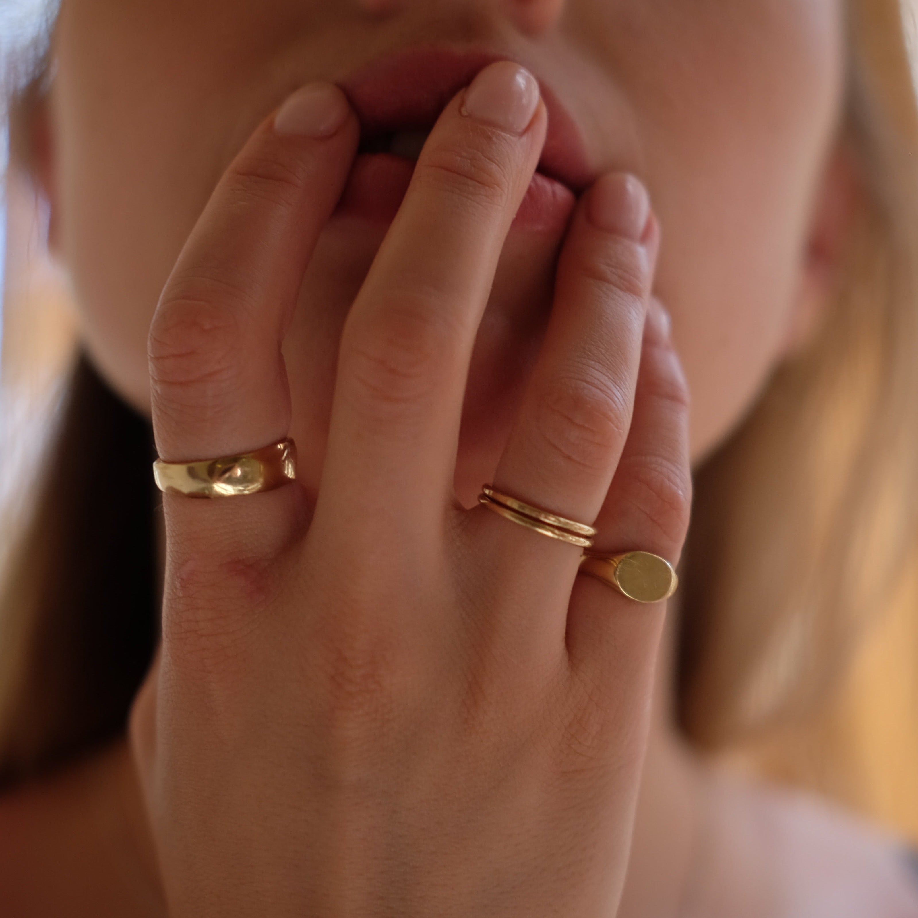 Mini Gold Classic Signet Ring