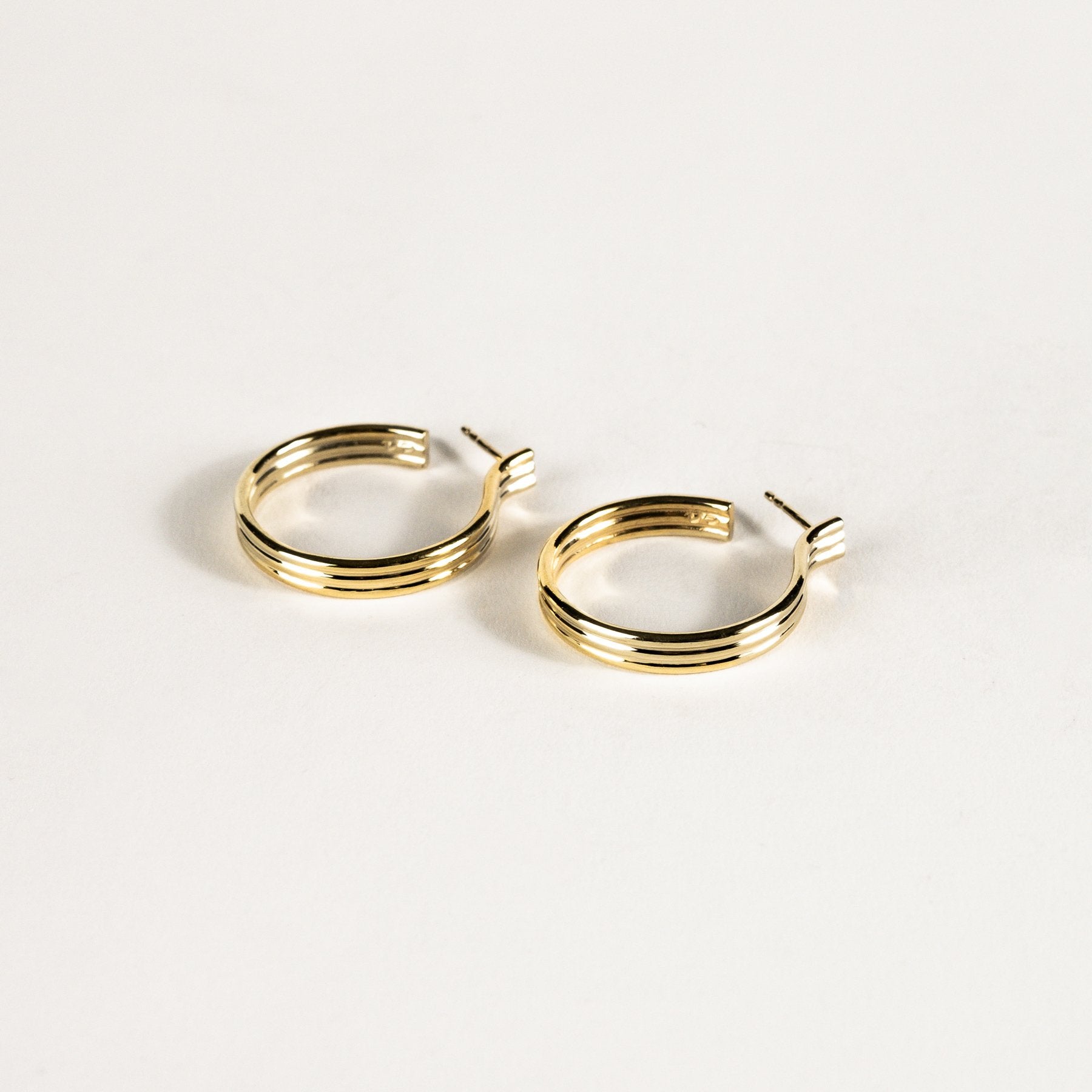 Medium Triplet Gold Vermeil Hoops