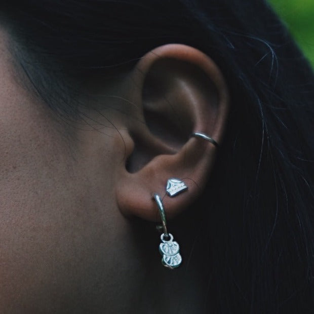 Small Shell Gold Vermeil Pendant Hoops