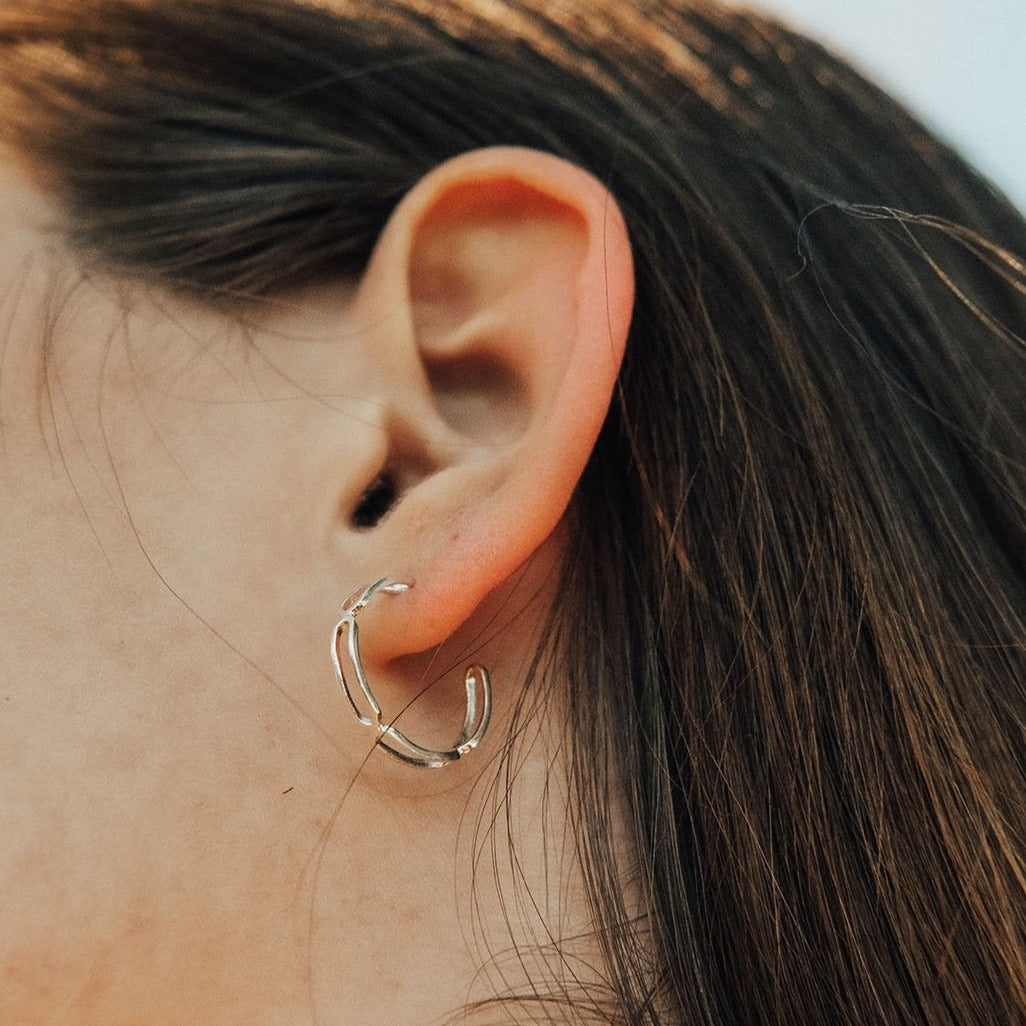 Small Paper Clip Hoops