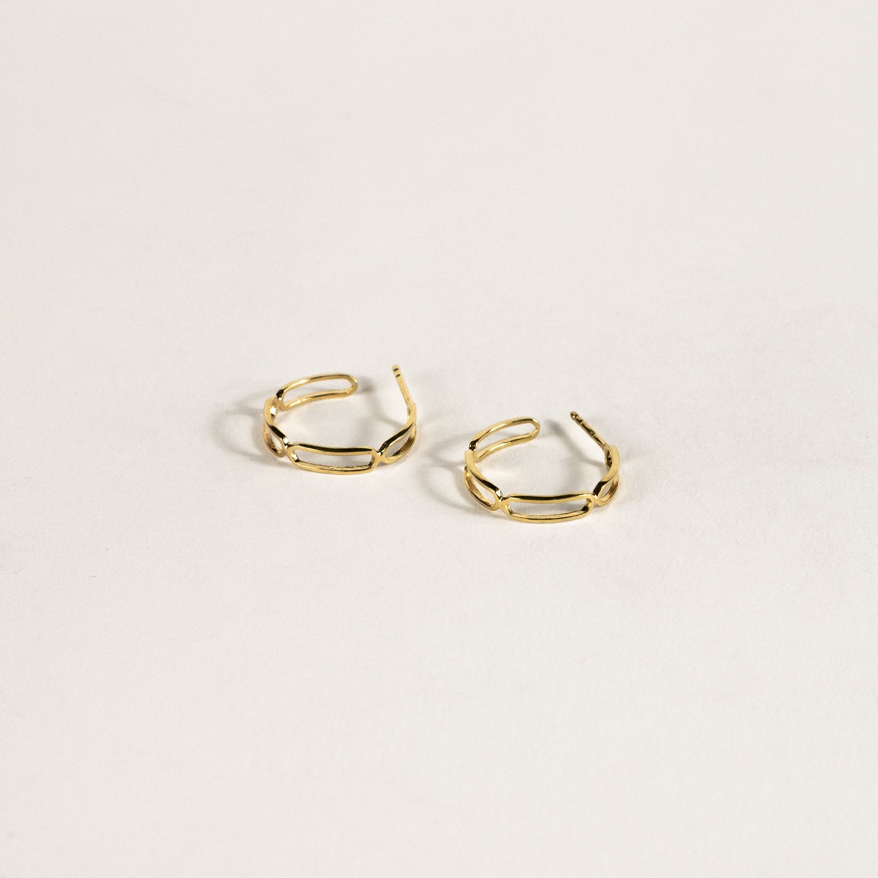 Small Paper Clip Gold Vermeil Hoops