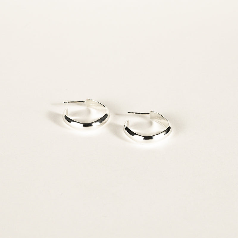 Small Square Half Round Hoops