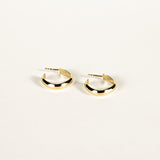 Small Square Half Round Gold Vermeil Hoops