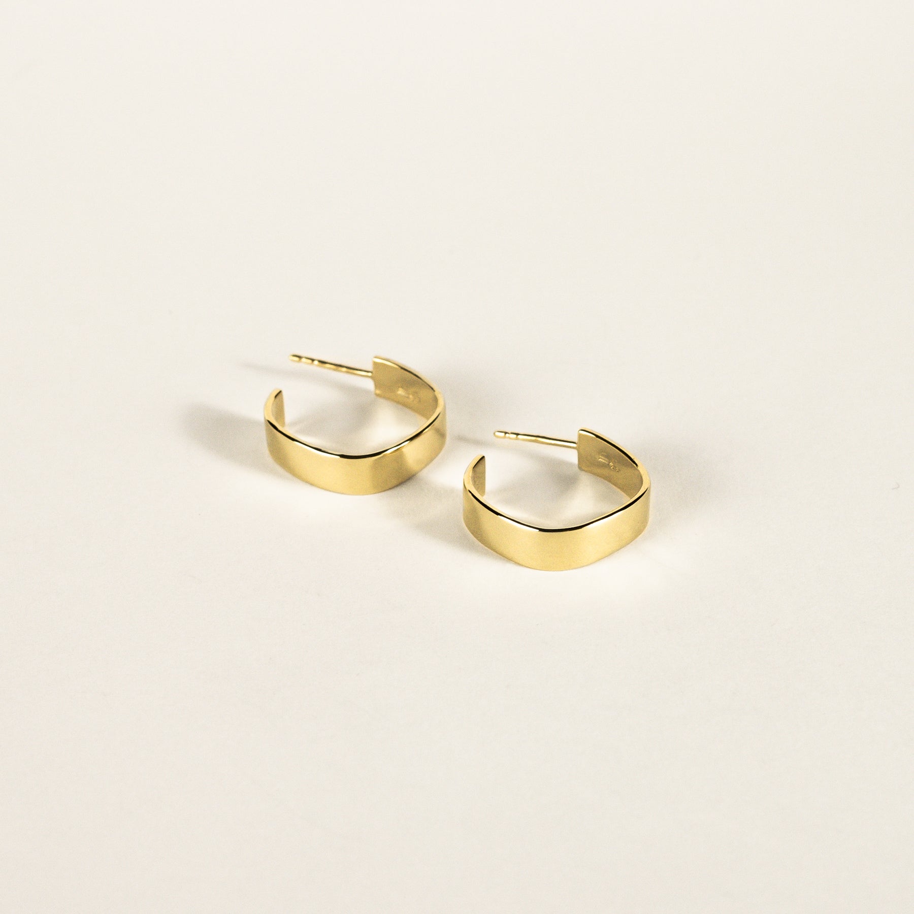 Small Square Flat Gold Vermeil Hoops