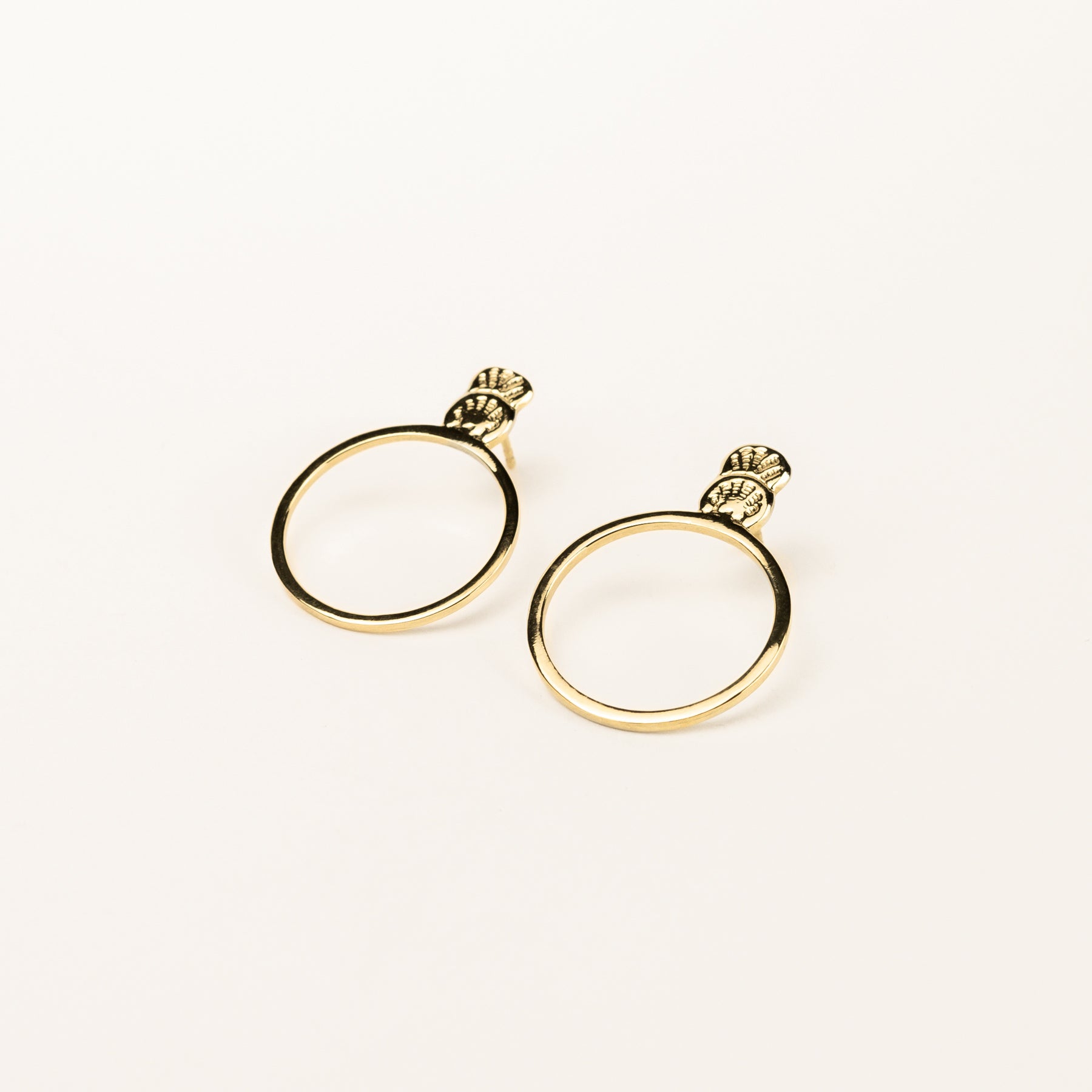 Small Shell Gold Vermeil Hoops