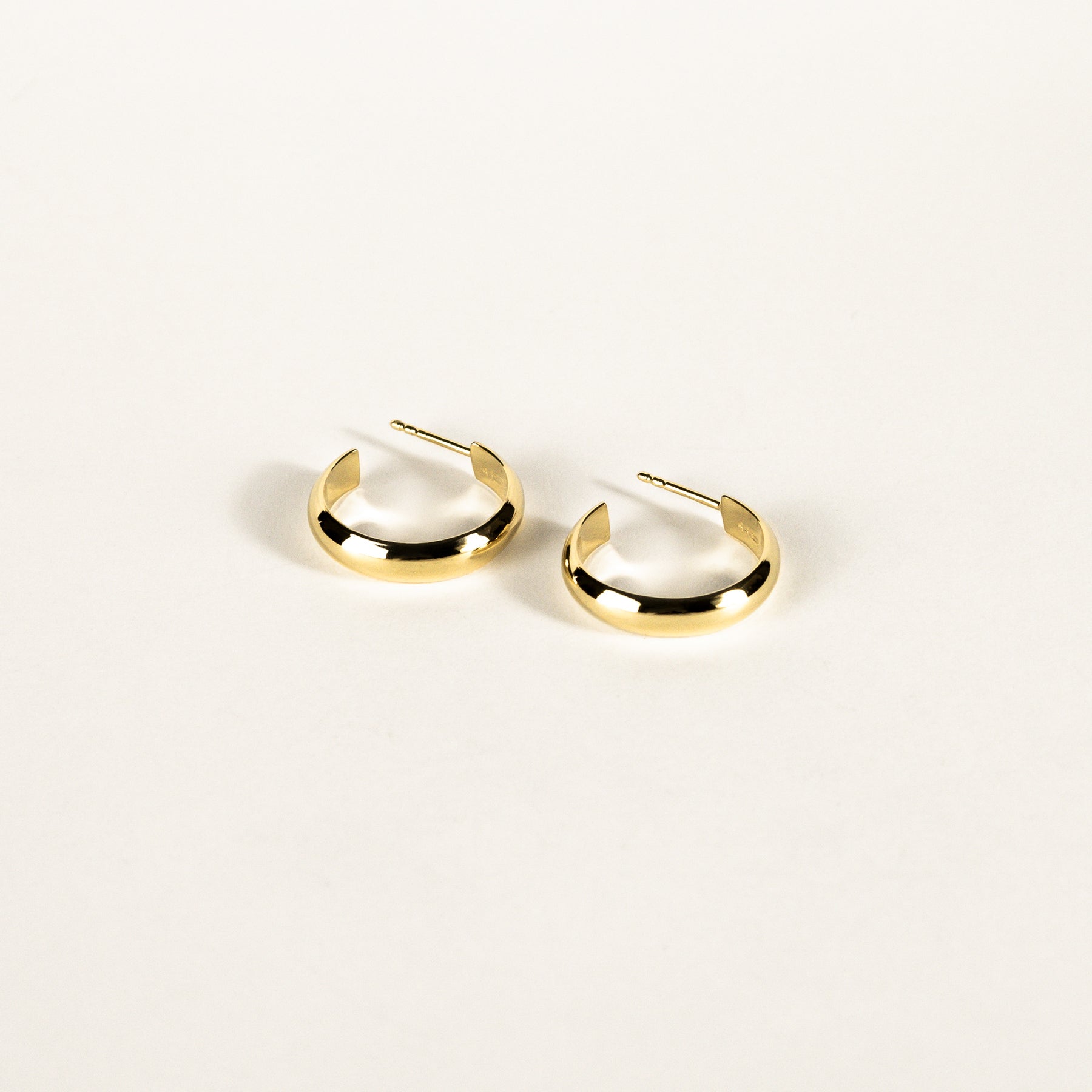 Small Half Round Gold Vermeil Hoops