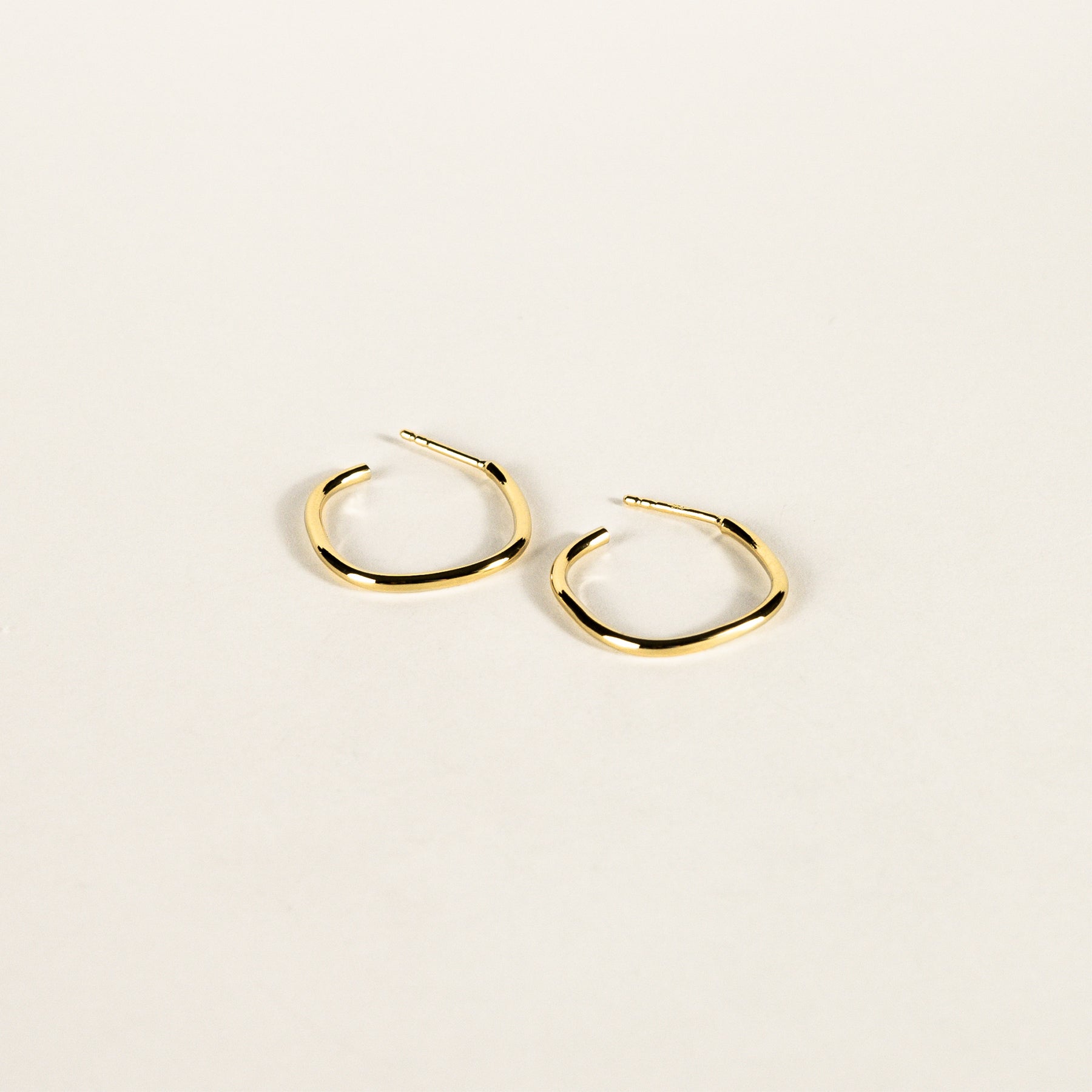 Small Square Wire Gold Vermeil Hoops