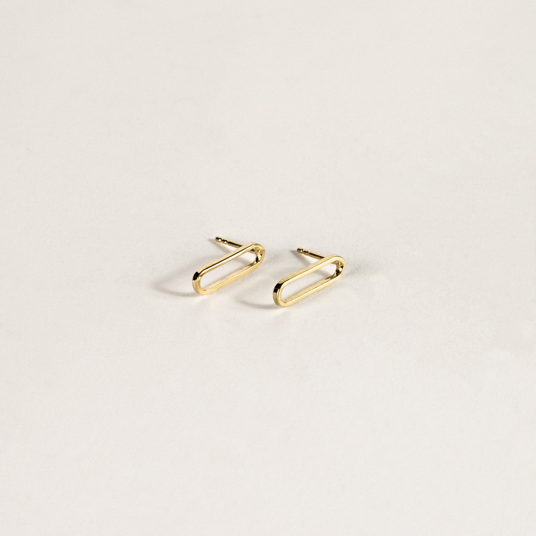 Paper Clip Gold Vermeil Studs